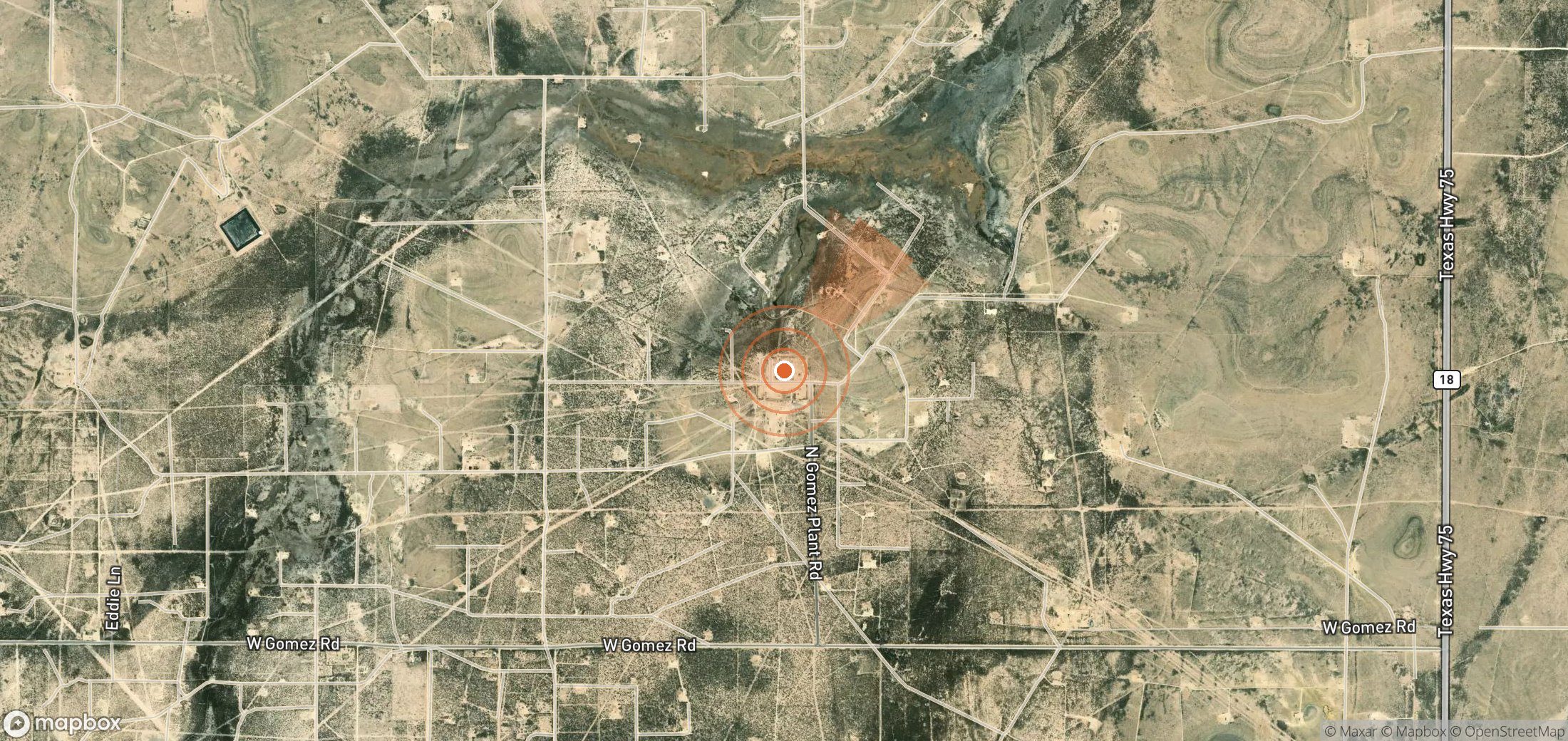 Satellite map of methane plume locations in United States