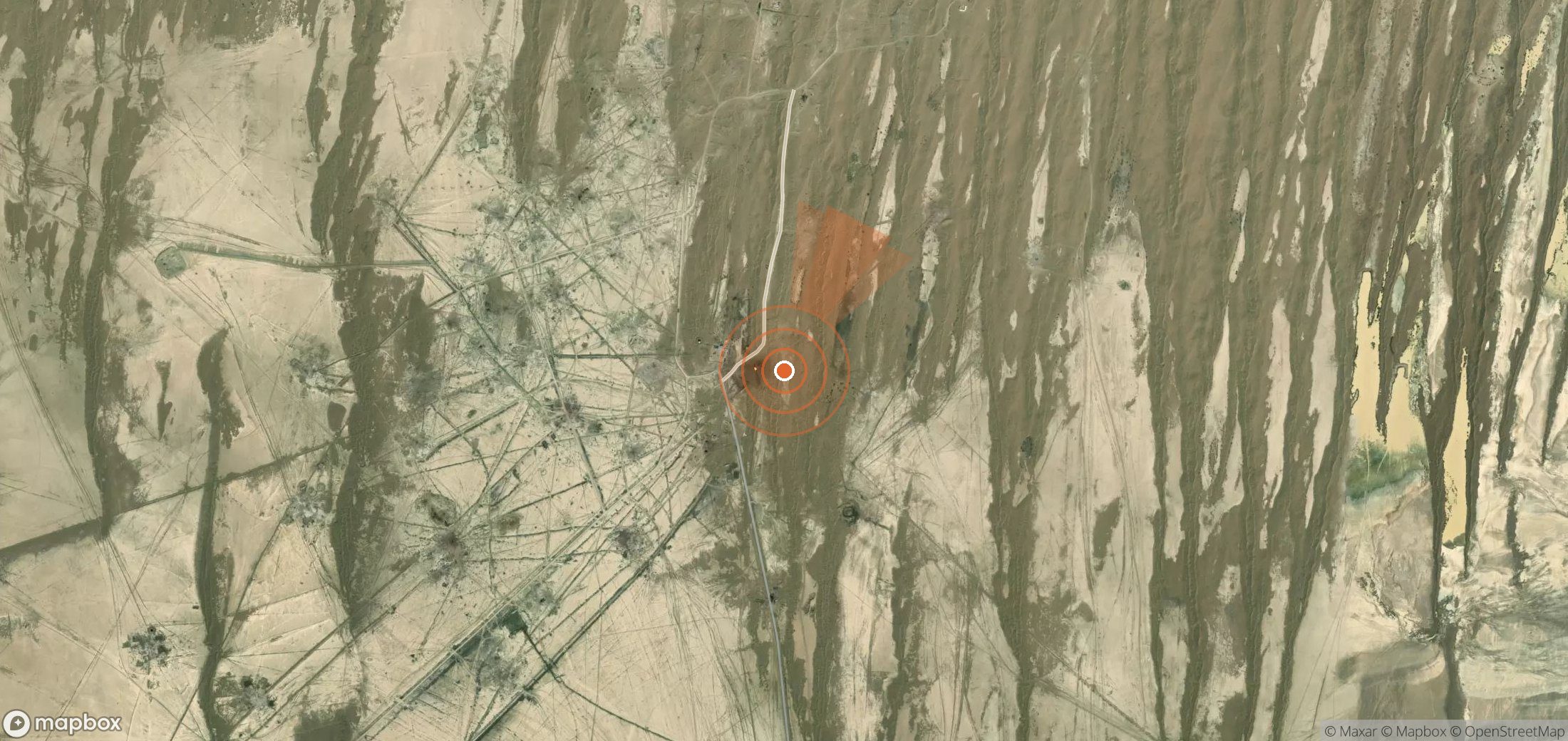 Mapa satelital de plumas de metano en Turkmenistán