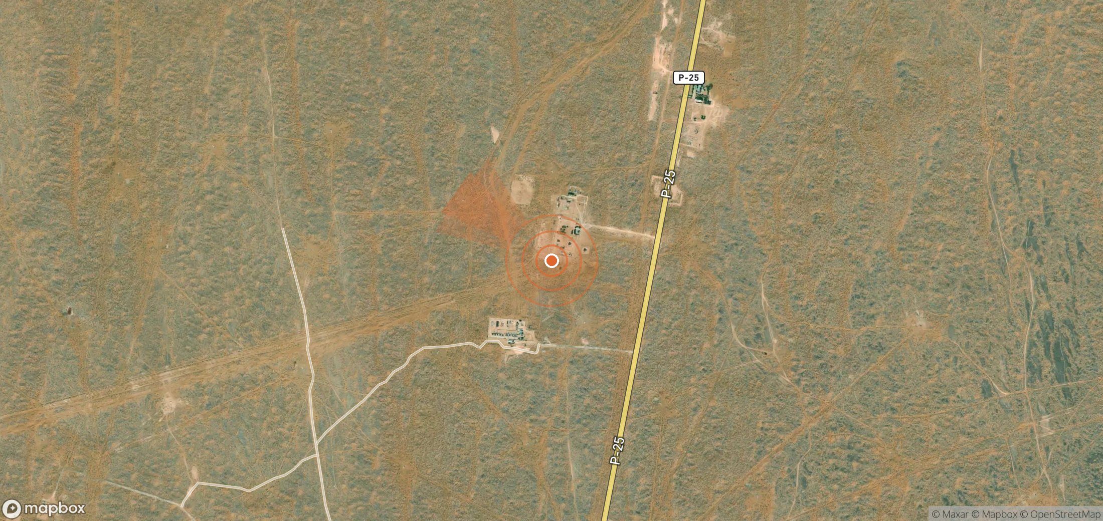 Satellite map of methane plume locations in Turkmenistan