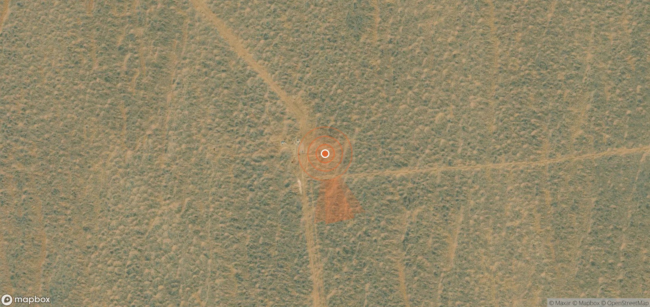 Satellite map of methane plume locations in Turkmenistan