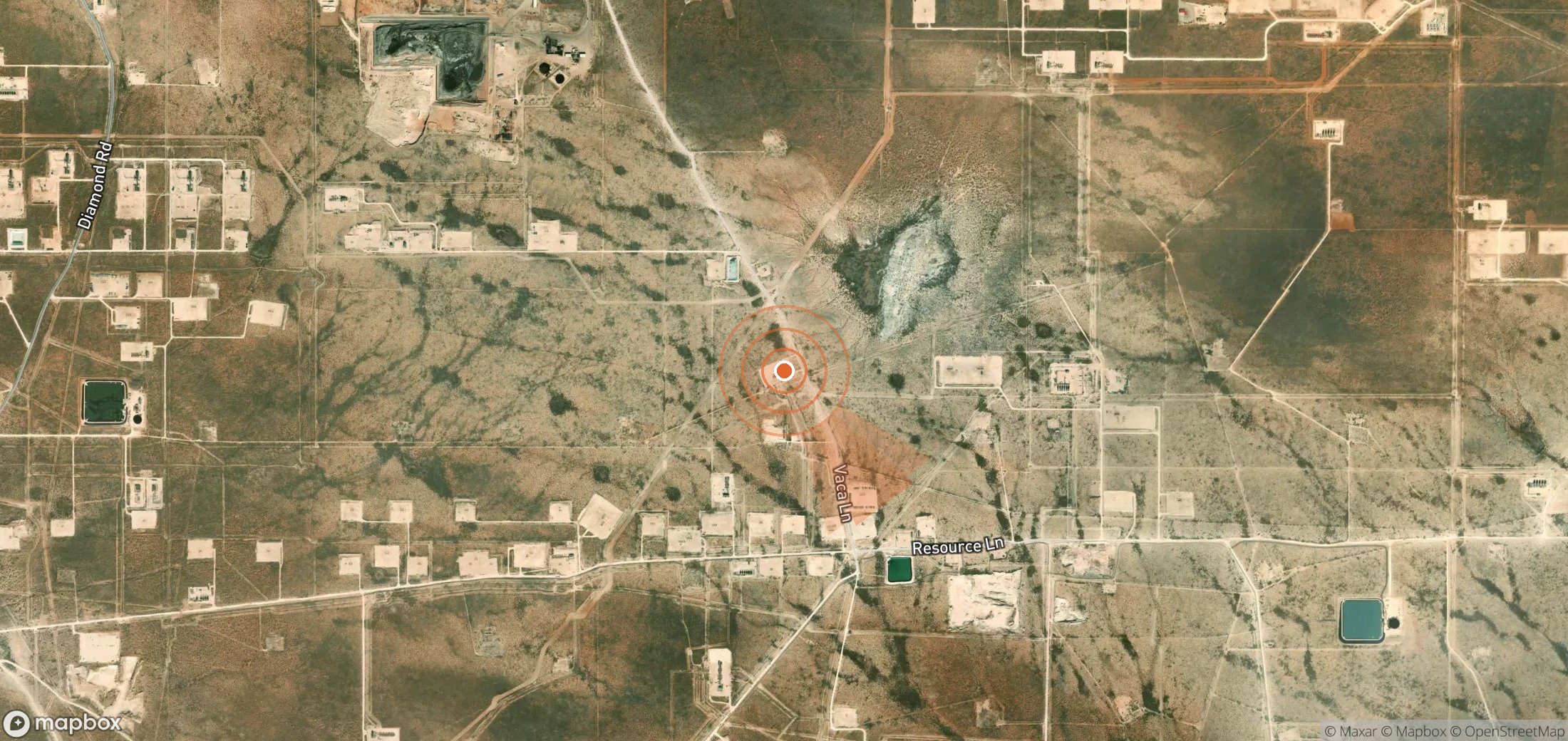 Satellite map of methane plume locations in United States