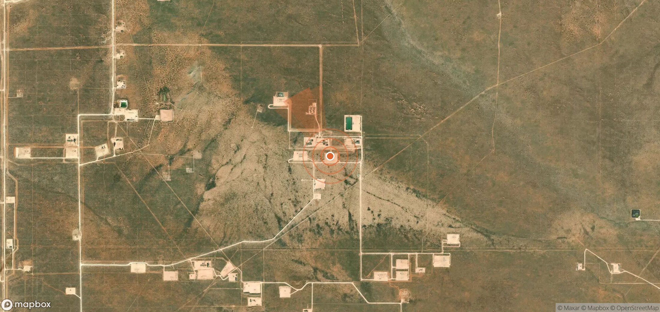 Satellite map of methane plume locations in United States