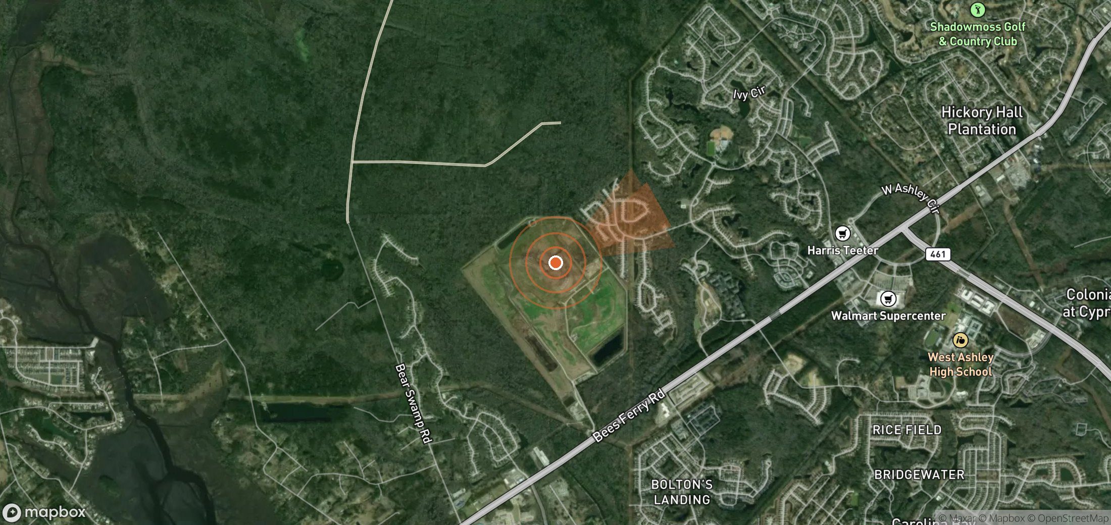 Satellite map of methane plume locations in United States