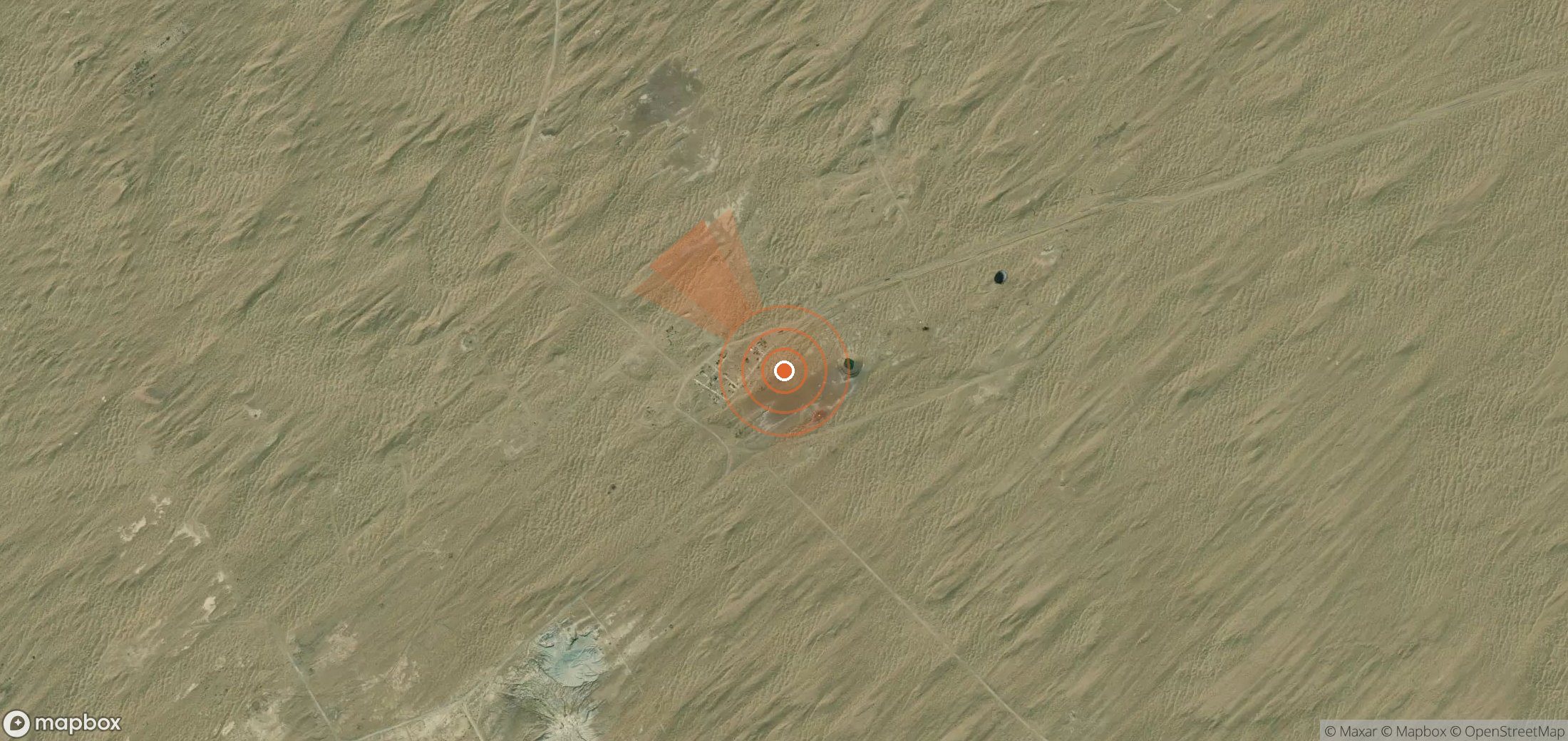 Mapa satelital de plumas de metano en Turkmenistán