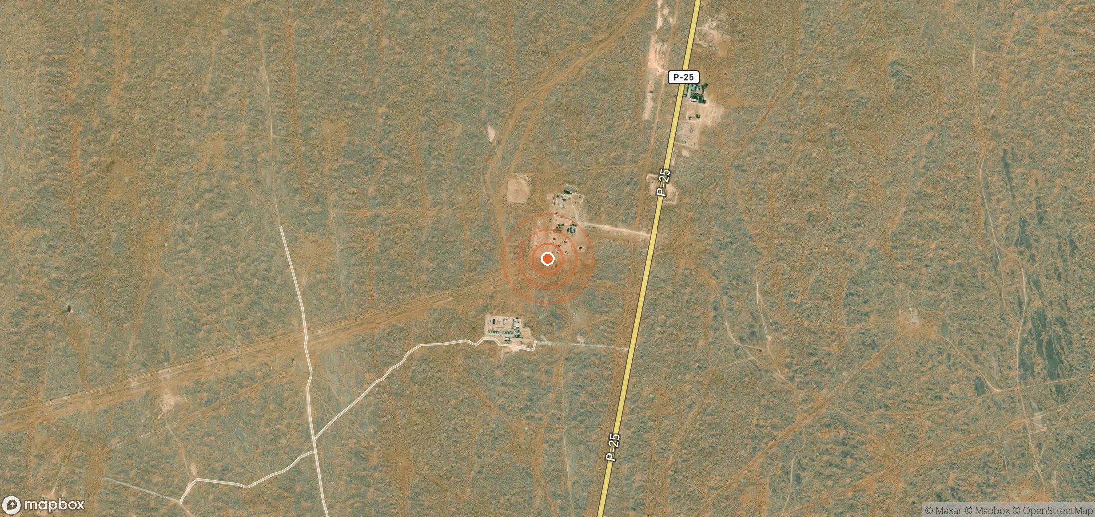 Satellite map of methane plume locations in Turkmenistan