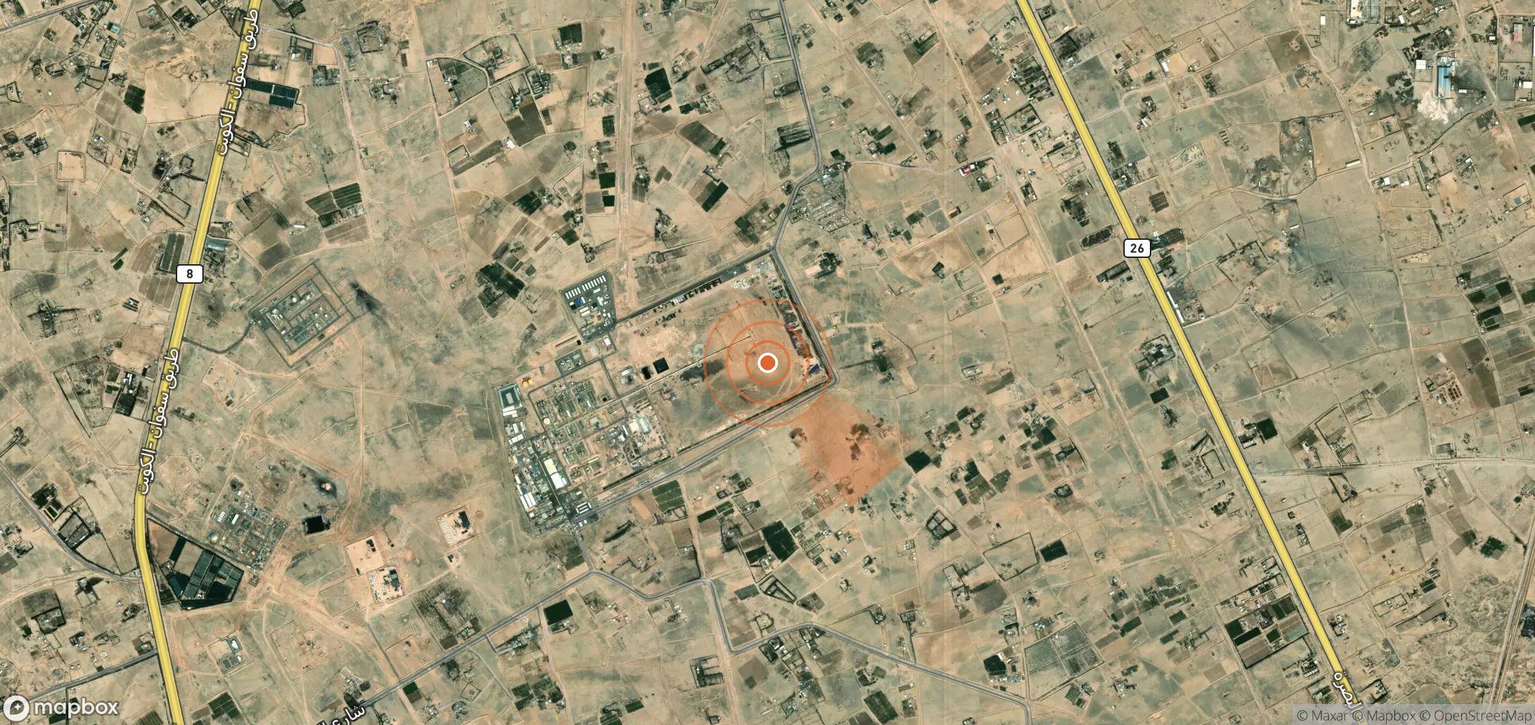 Mapa satelital de plumas de metano en Irak