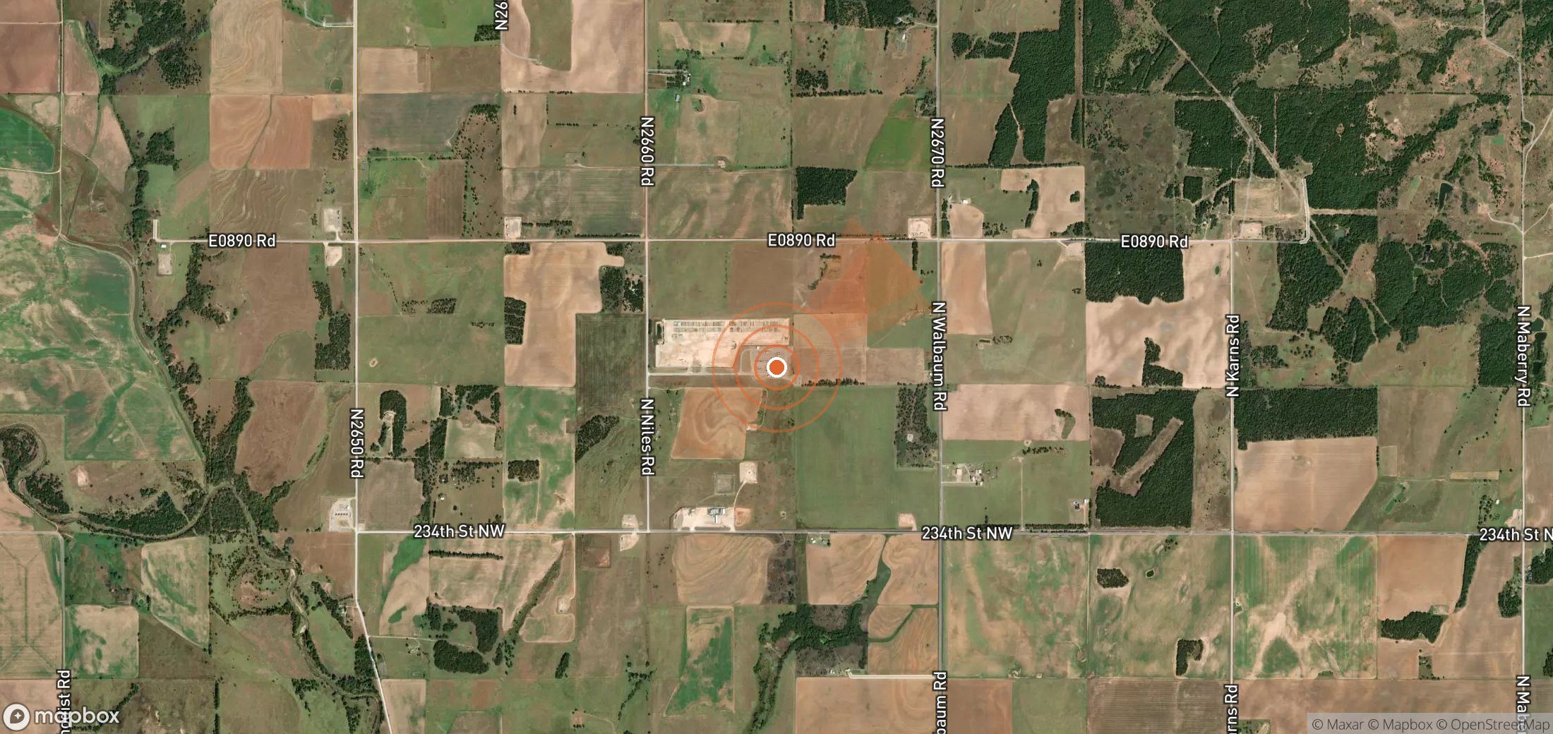 Mapa satelital de plumas de metano en Estados Unidos