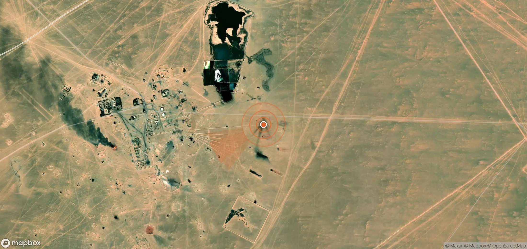 Satellite map of methane plume locations in Libya