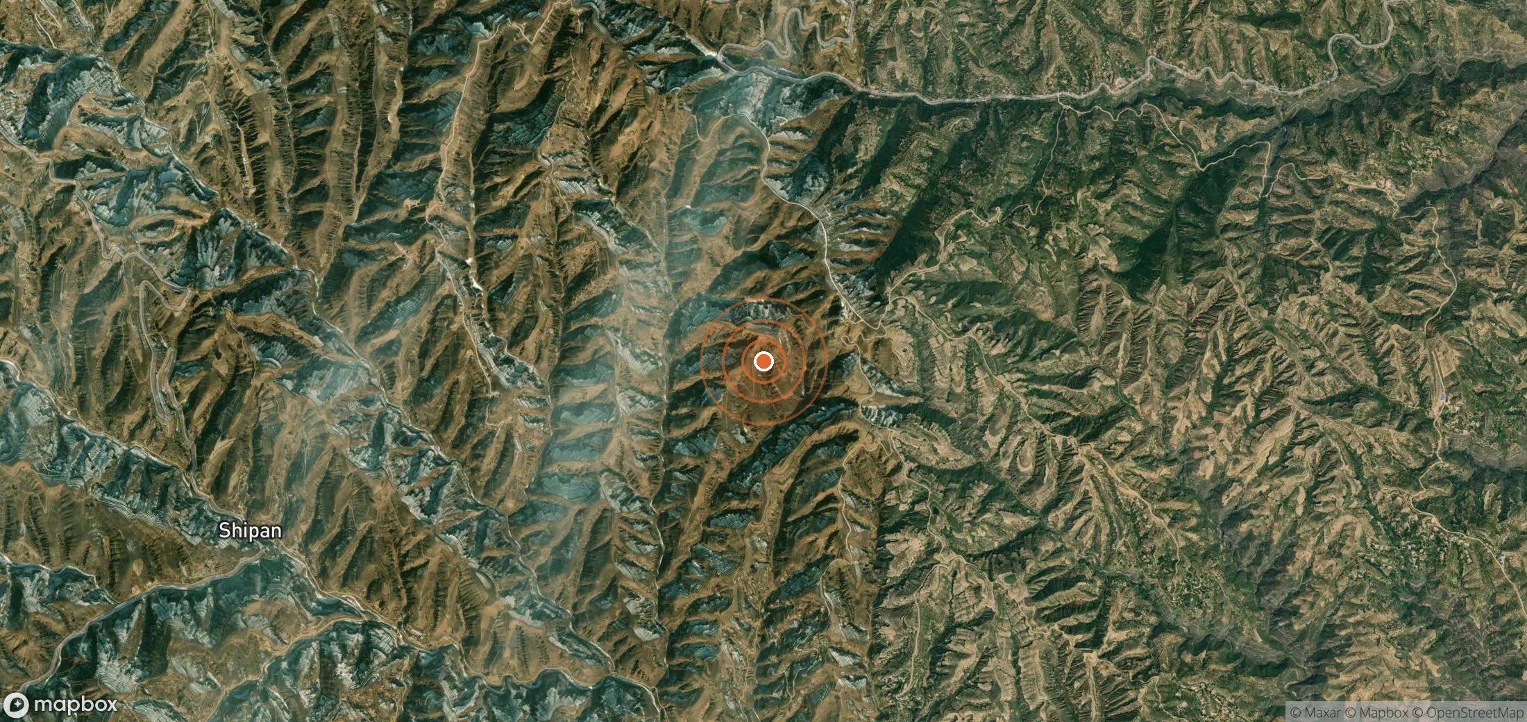Satellite map of methane plume locations in China