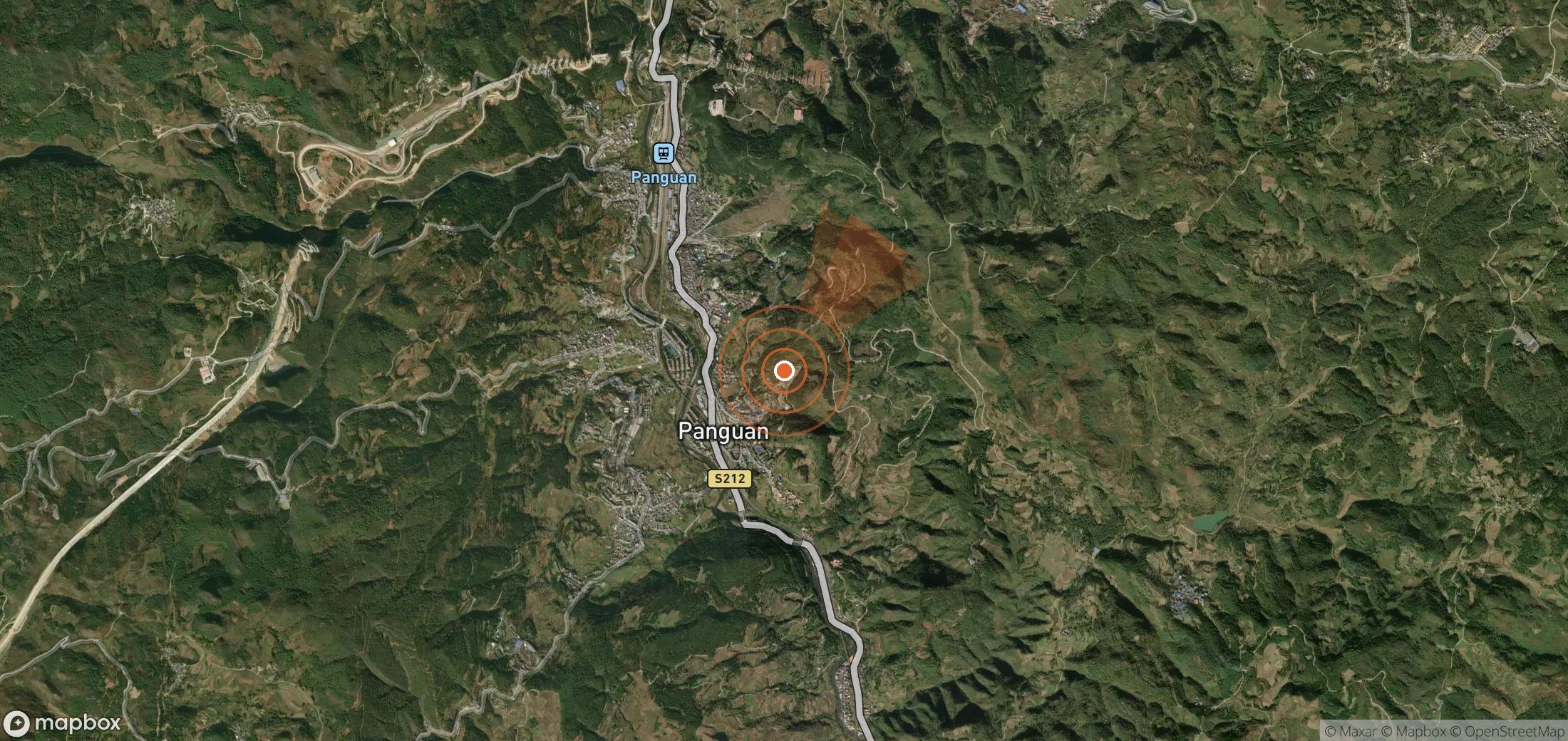 Satellite map of methane plume locations in China