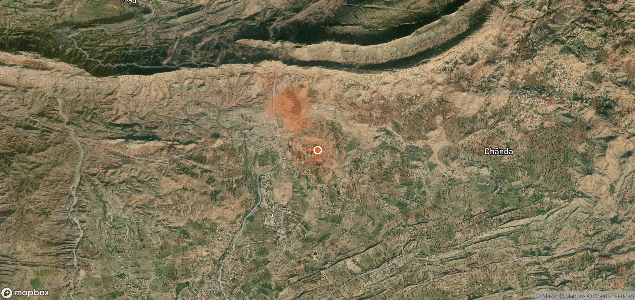 Mapa satelital de plumas de metano en Pakistán
