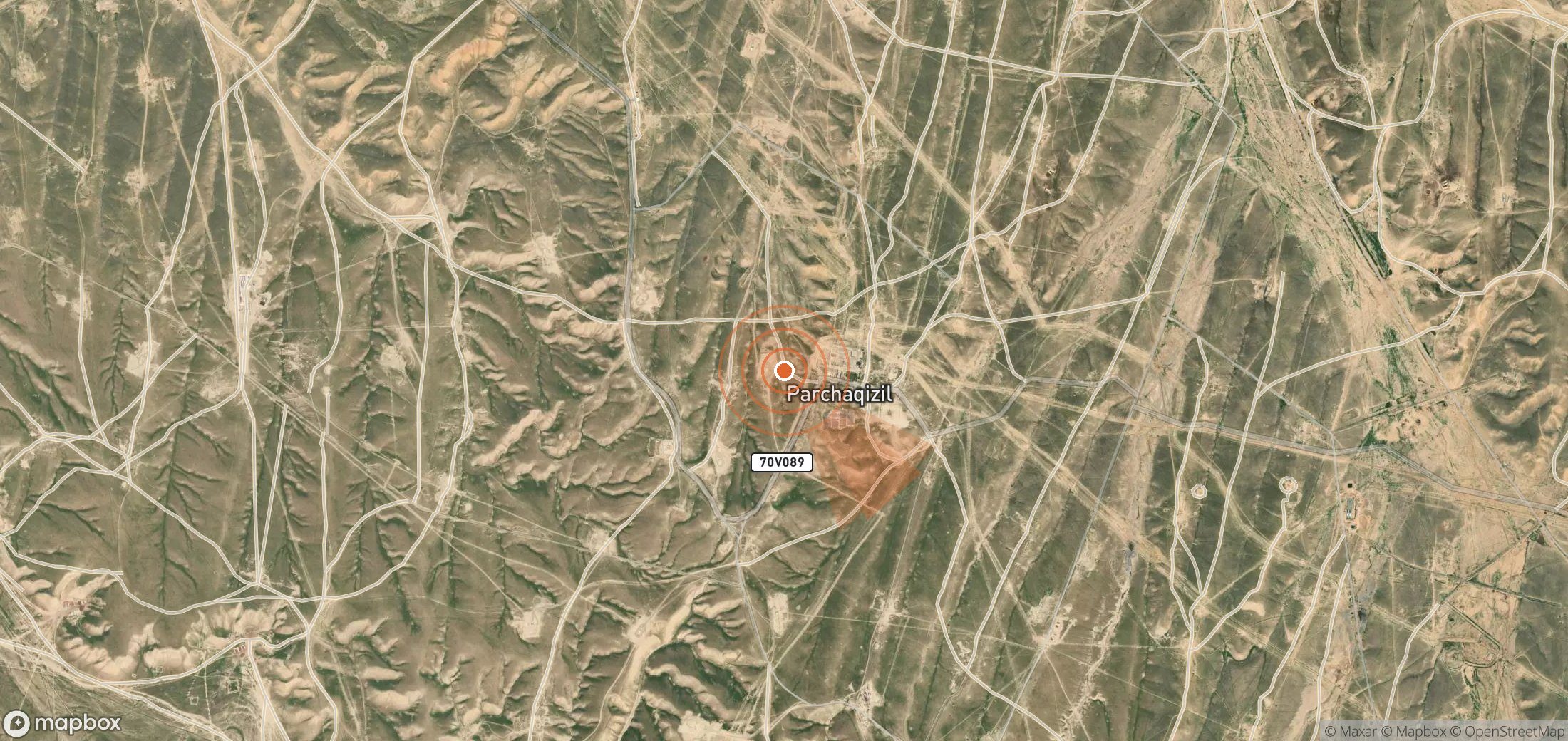 Mapa satelital de plumas de metano en Uzbekistán