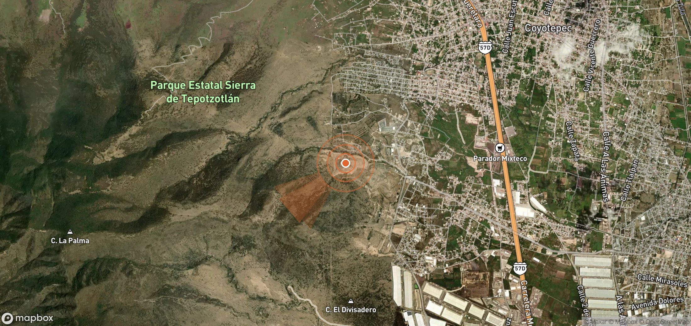 Satellite map of methane plume locations in Mexico
