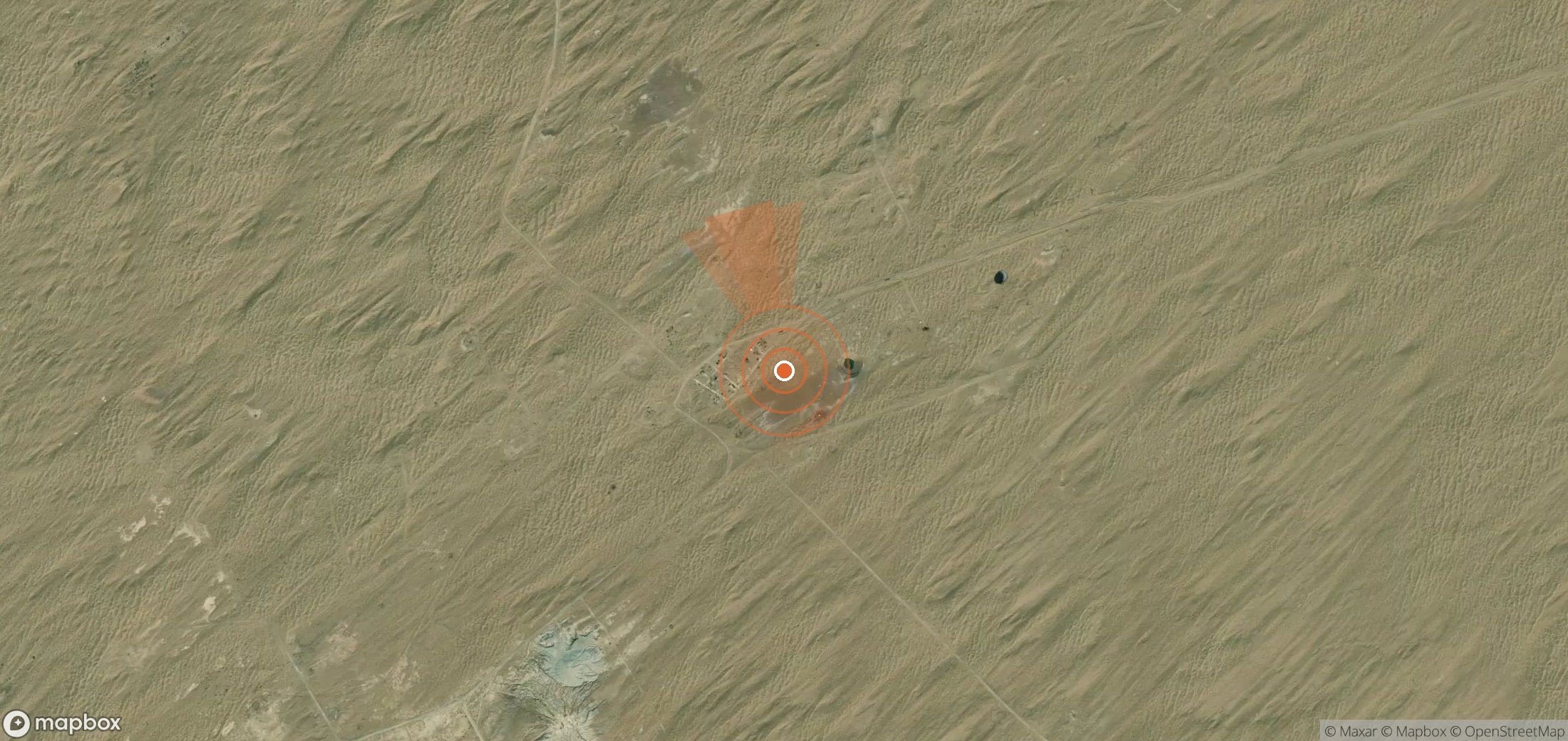 Mapa satelital de plumas de metano en Turkmenistán