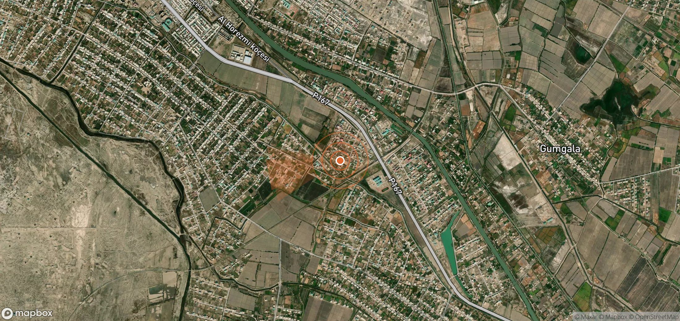 Satellite map of methane plume locations in Turkmenistan
