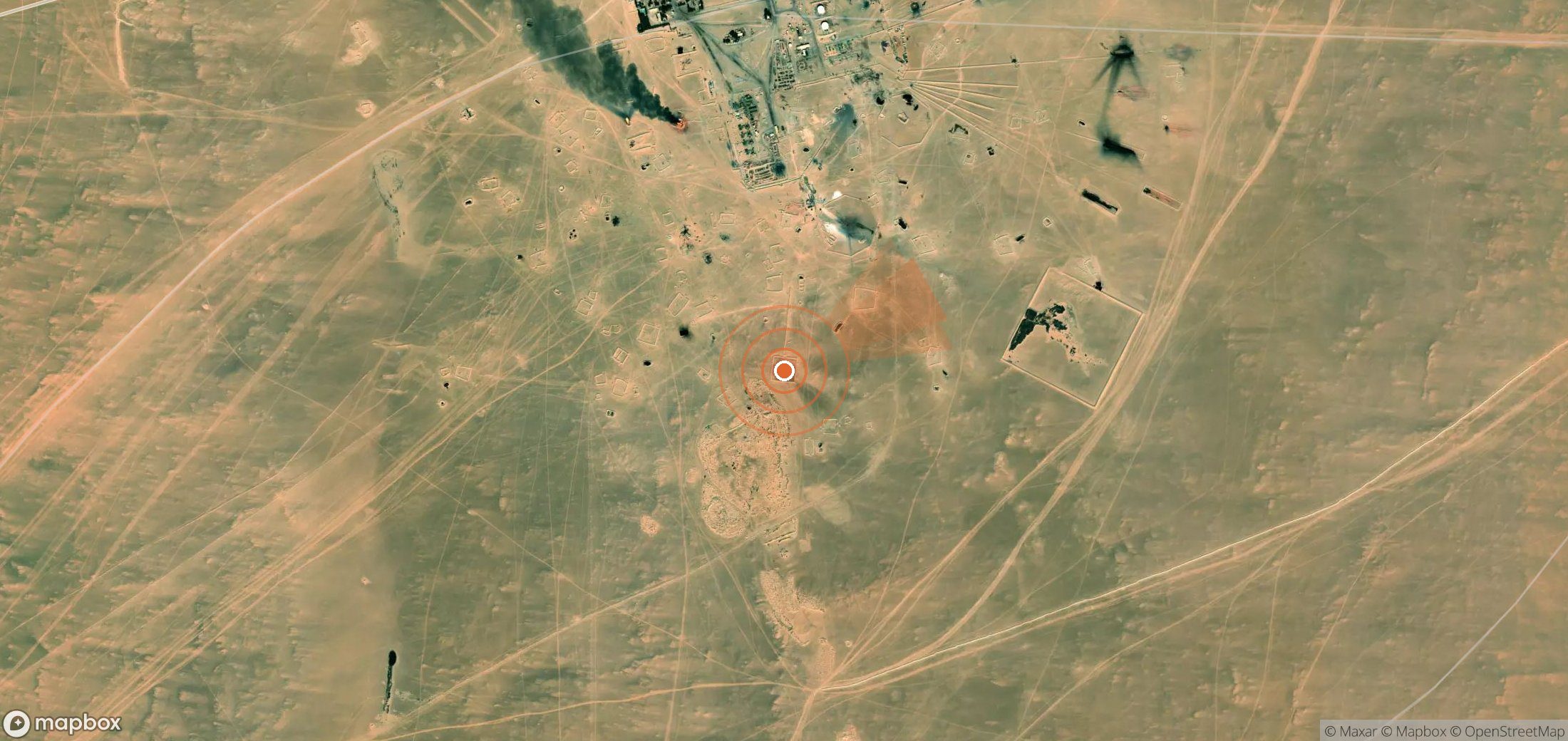 Satellite map of methane plume locations in Libya