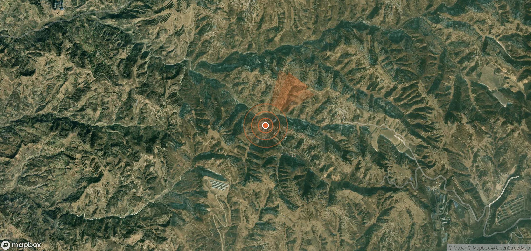 Satellite map of methane plume locations in China