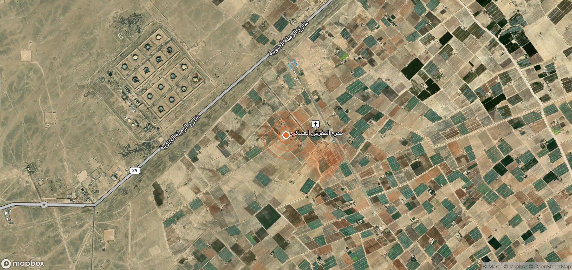Mapa satelital de plumas de metano en Irak