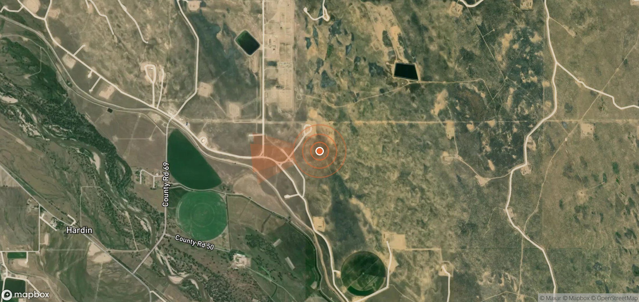 Satellite map of methane plume locations in United States
