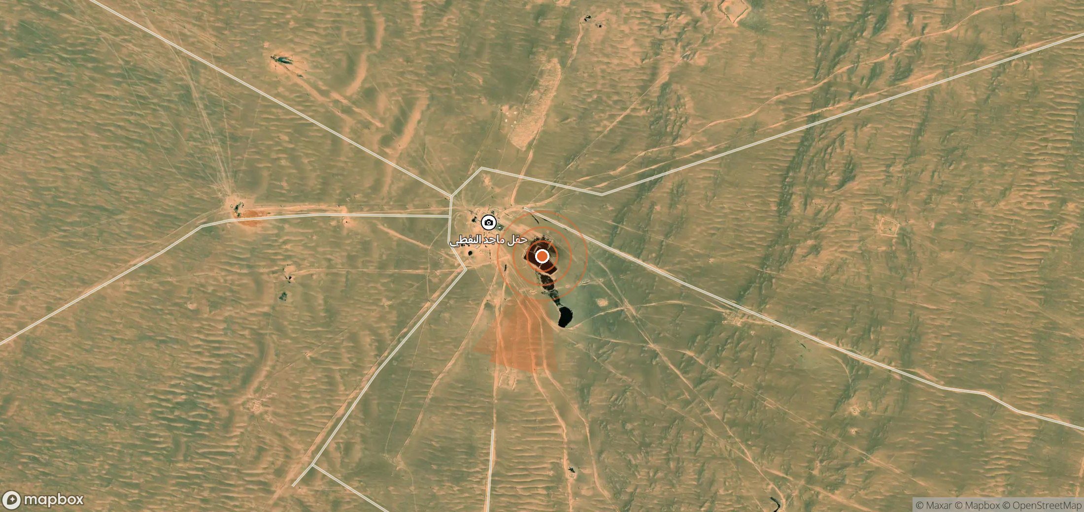 Satellite map of methane plume locations in Libya