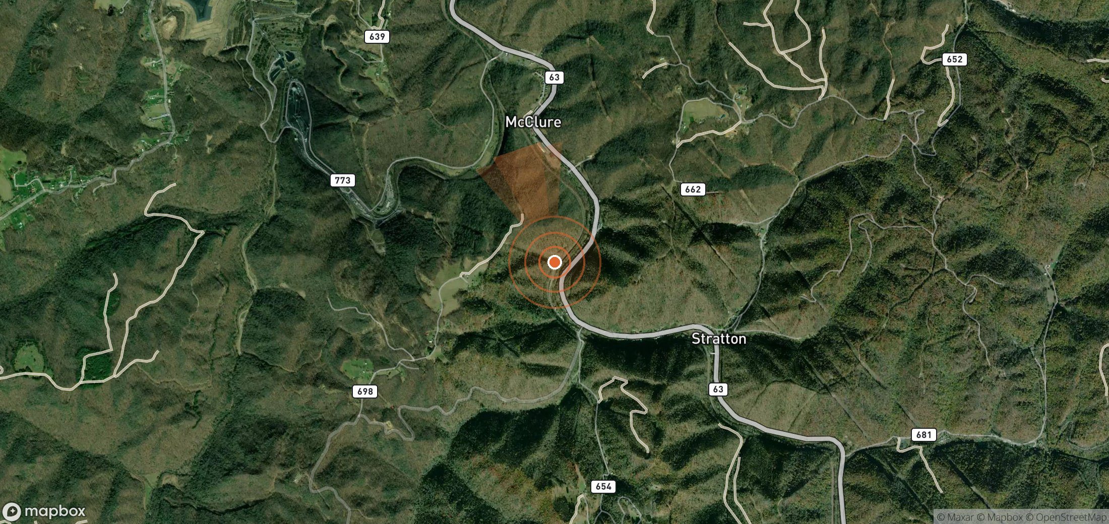 Satellite map of methane plume locations in United States
