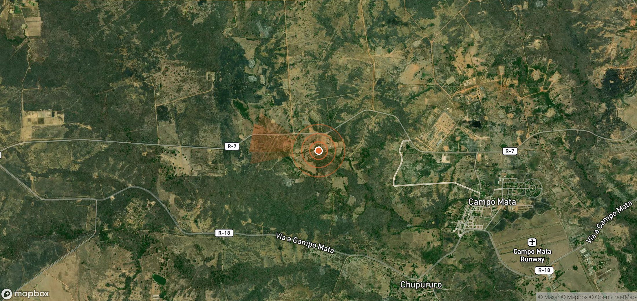 Satellite map of methane plume locations in Venezuela