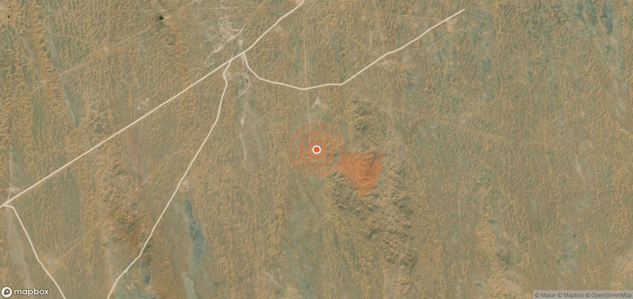 Satellite map of methane plume locations in Turkmenistan