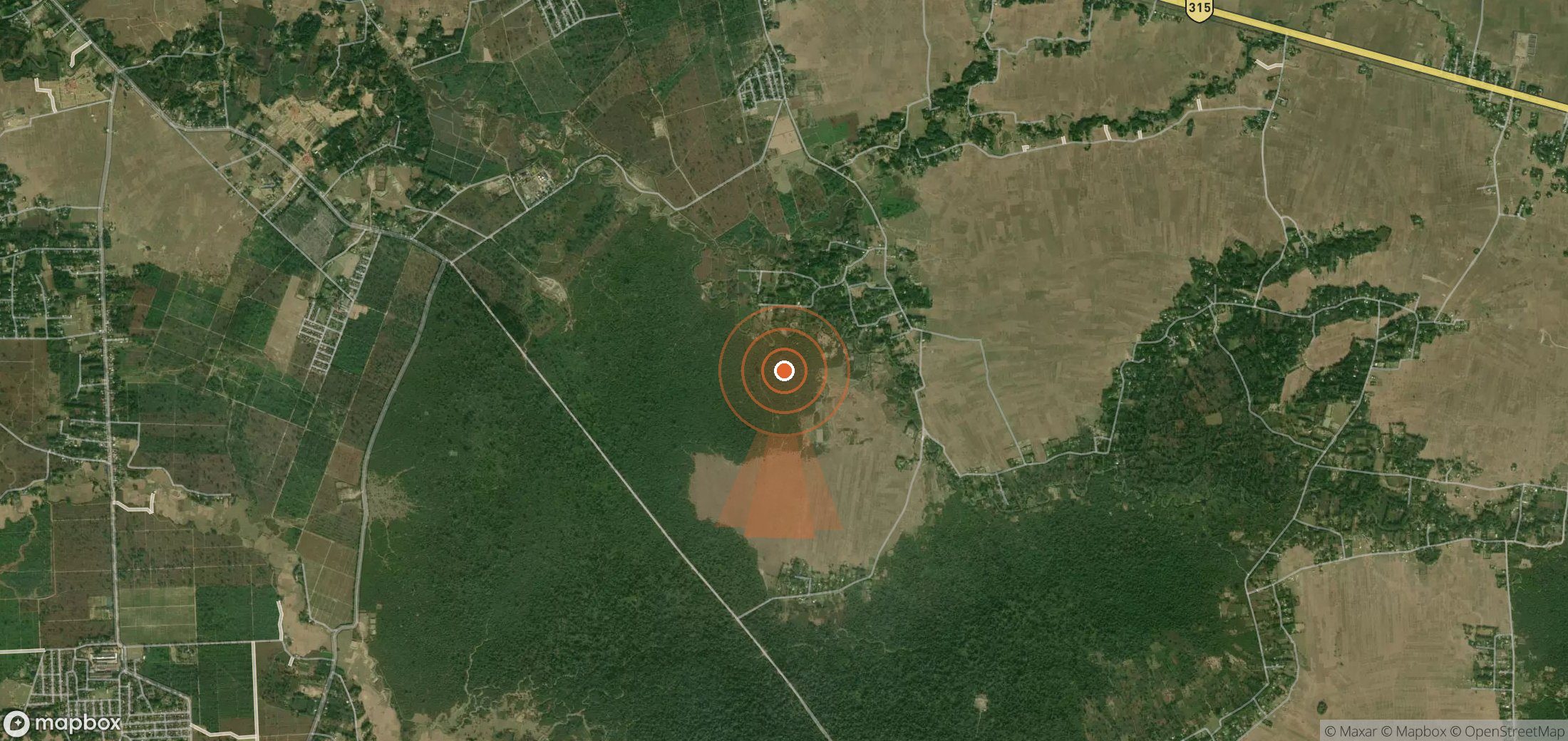 Satellite map of methane plume locations in India