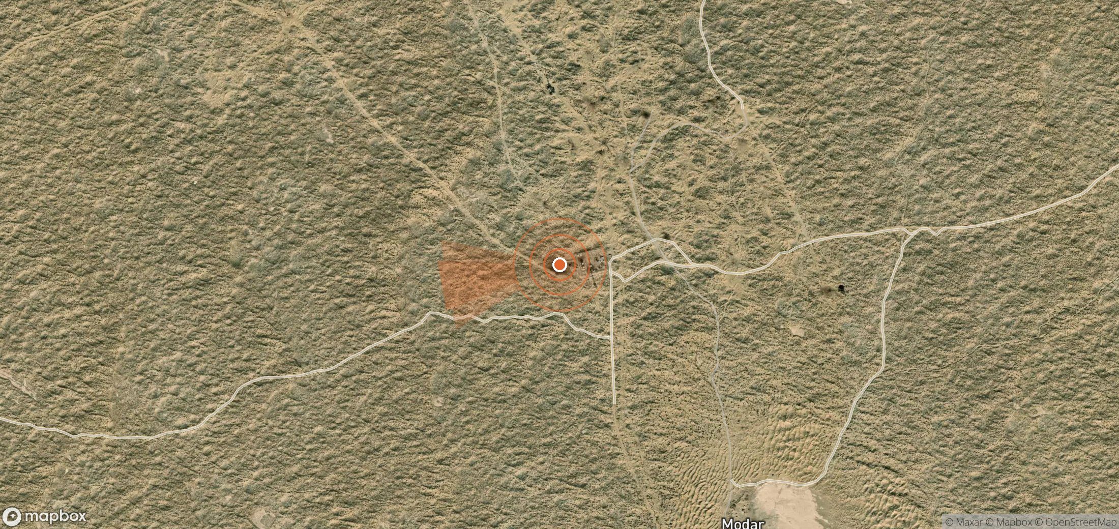 Satellite map of methane plume locations in Turkmenistan