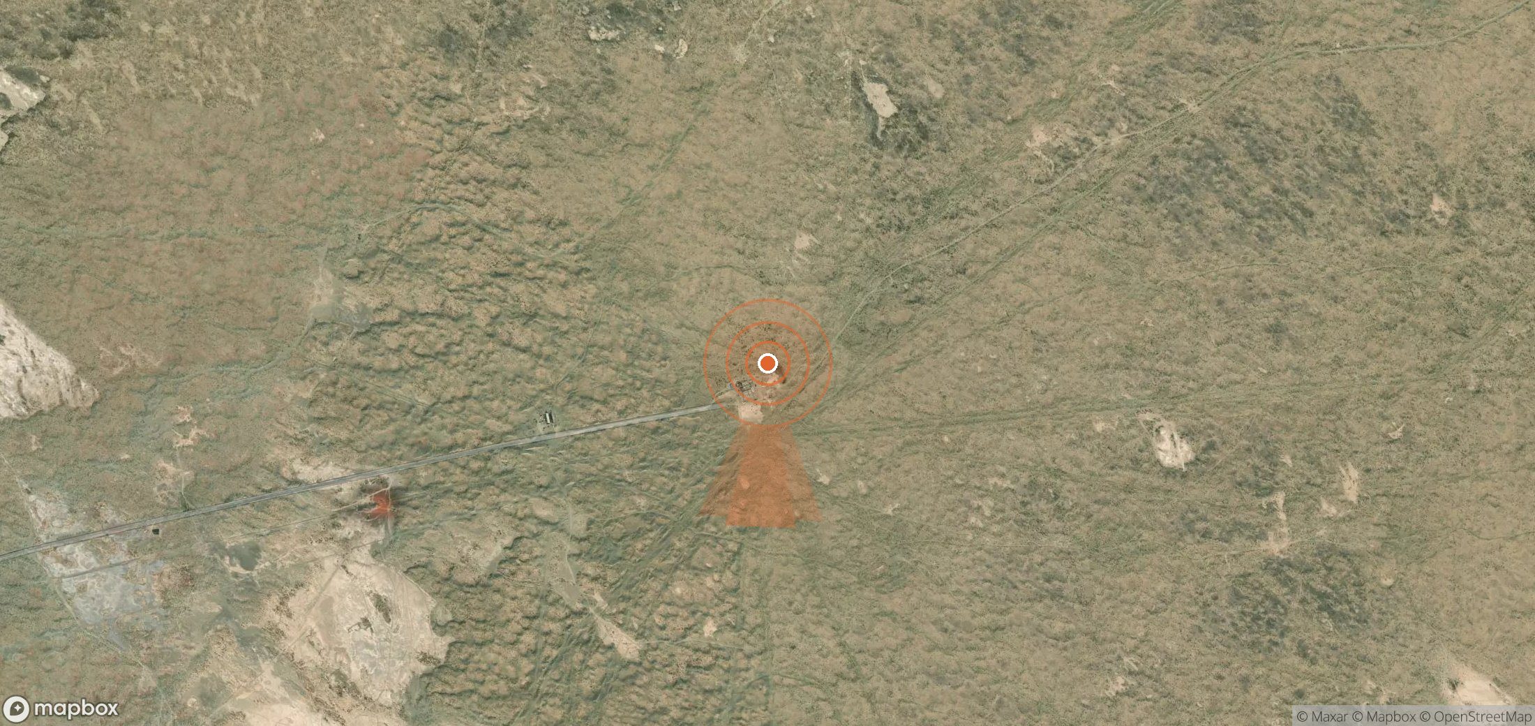 Mapa satelital de plumas de metano en Turkmenistán