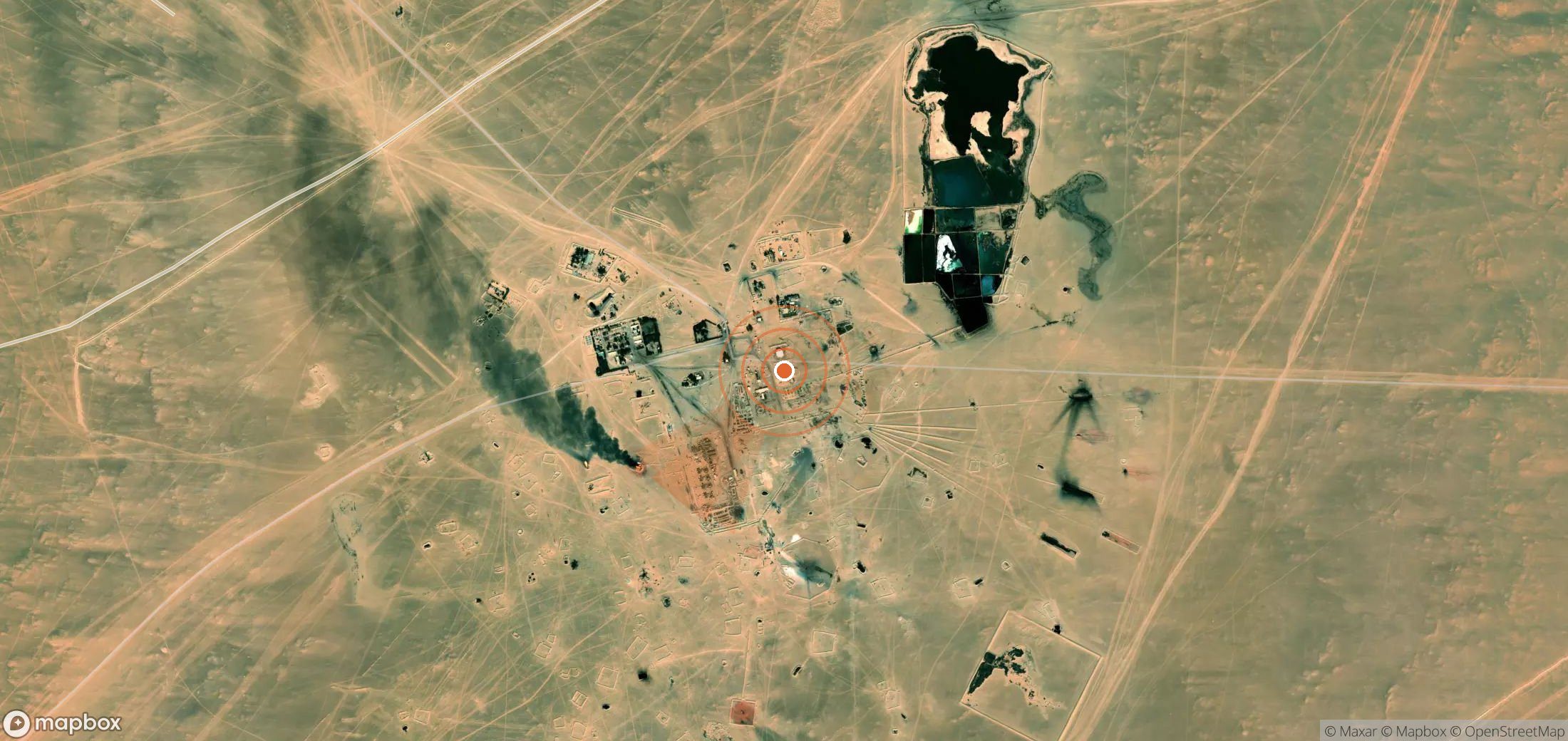 Mapa satelital de plumas de metano en Libia