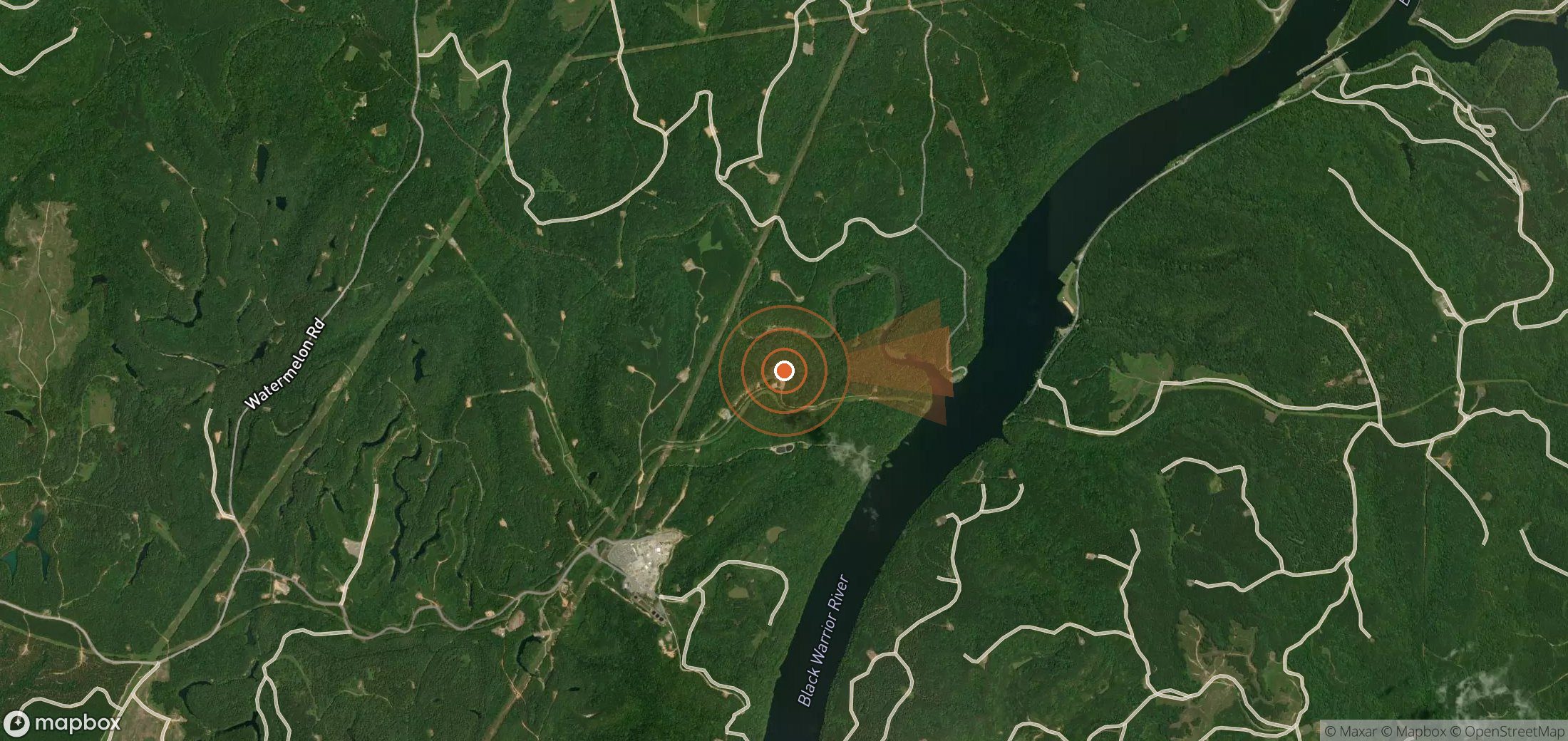 Satellite map of methane plume locations in United States