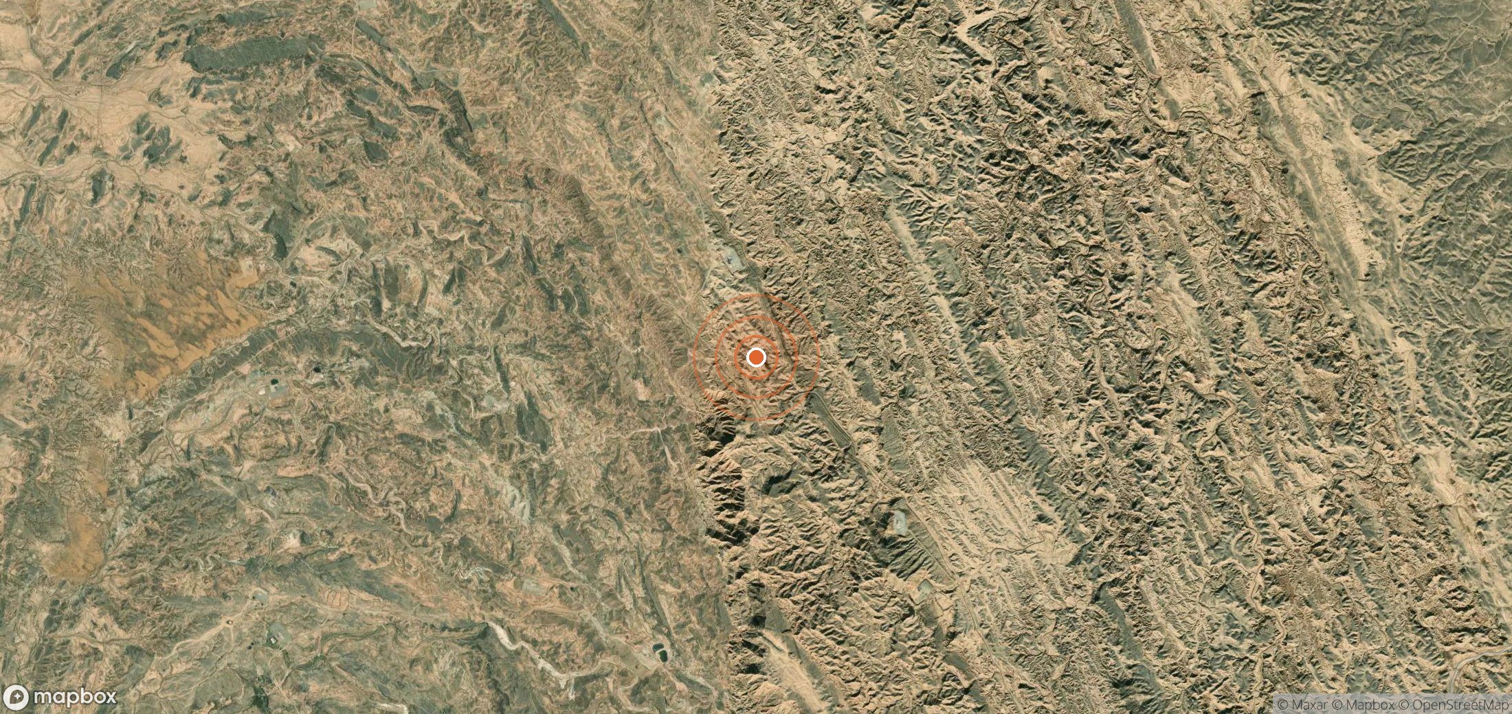 Satellite map of methane plume locations in Iran