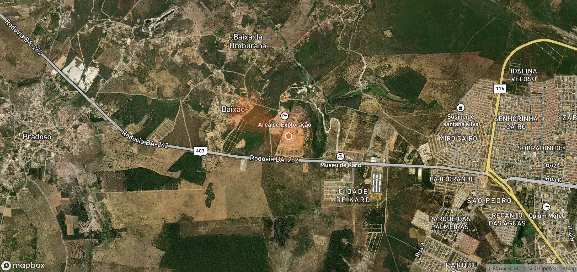 Satellite map of methane plume locations in Brazil