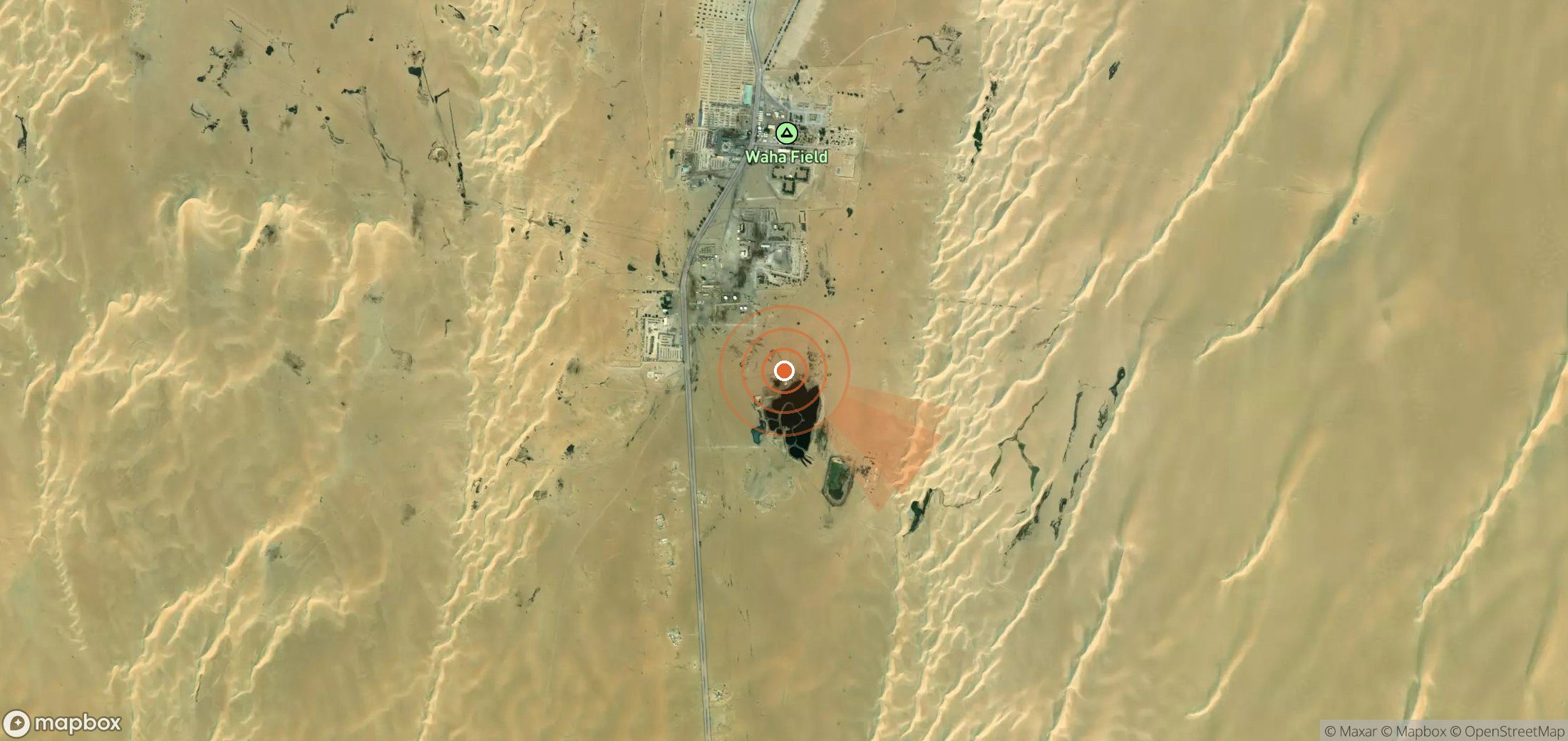 Mapa satelital de plumas de metano en Libia