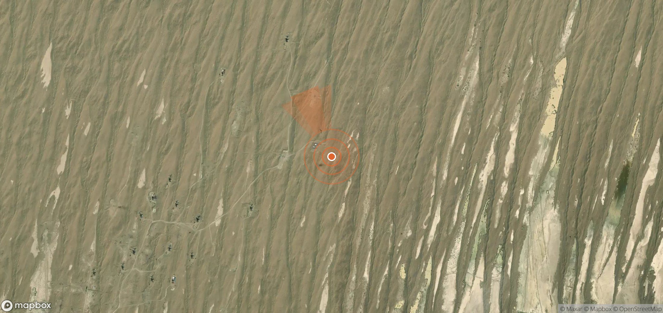 Mapa satelital de plumas de metano en Turkmenistán