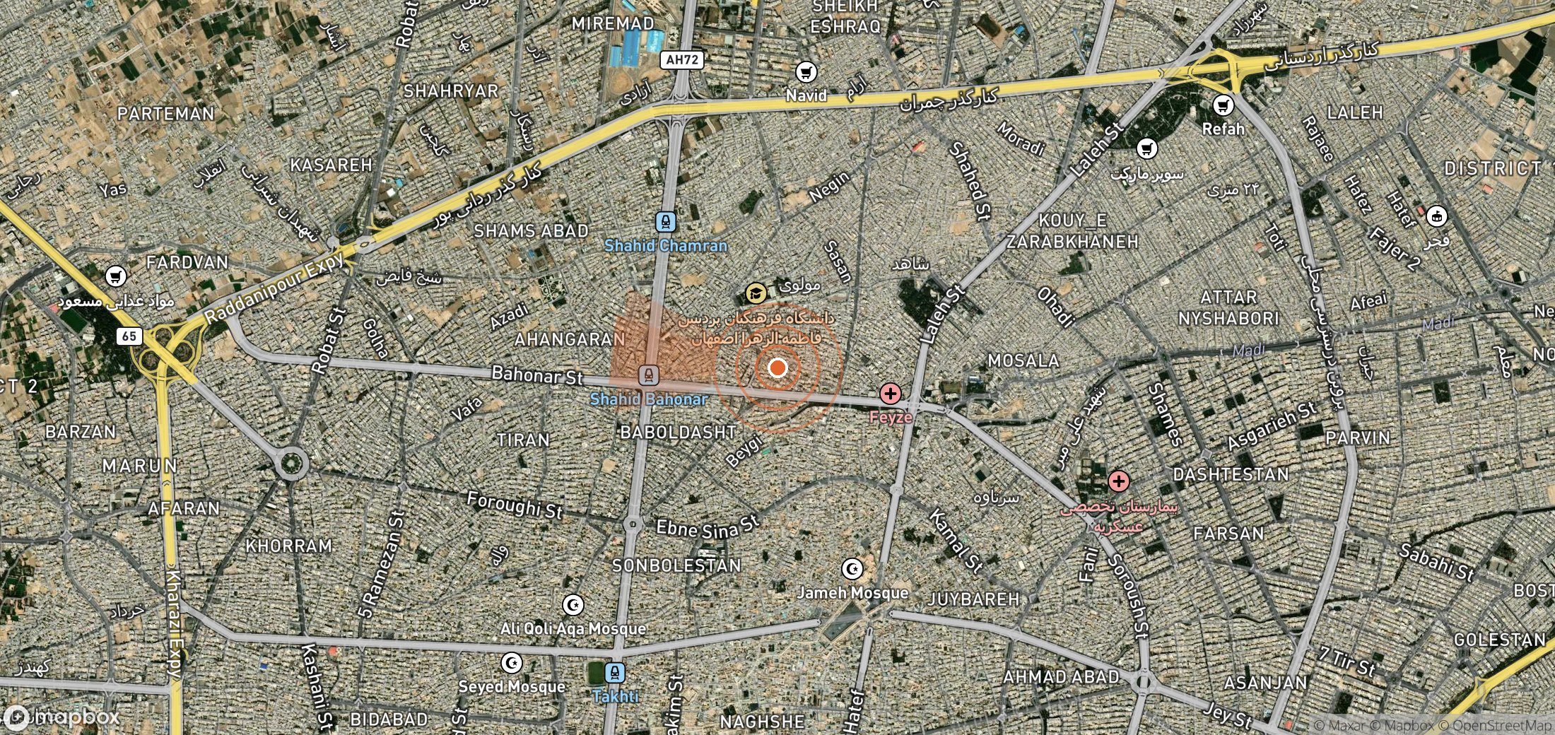 Satellite map of methane plume locations in Iran