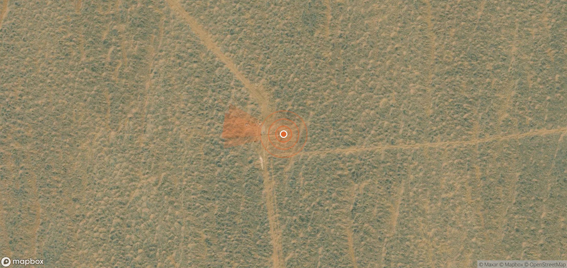 Satellite map of methane plume locations in Turkmenistan