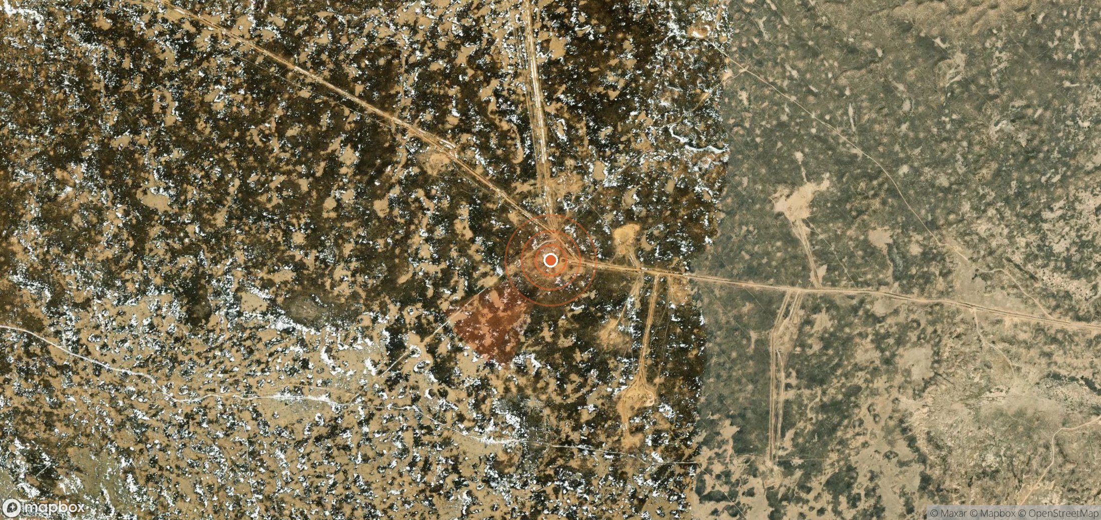 Mapa satelital de plumas de metano en Kazajistán