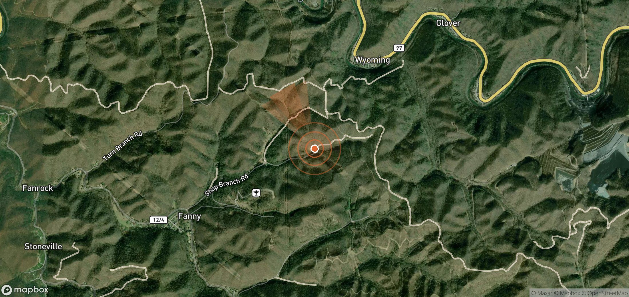 Satellite map of methane plume locations in United States