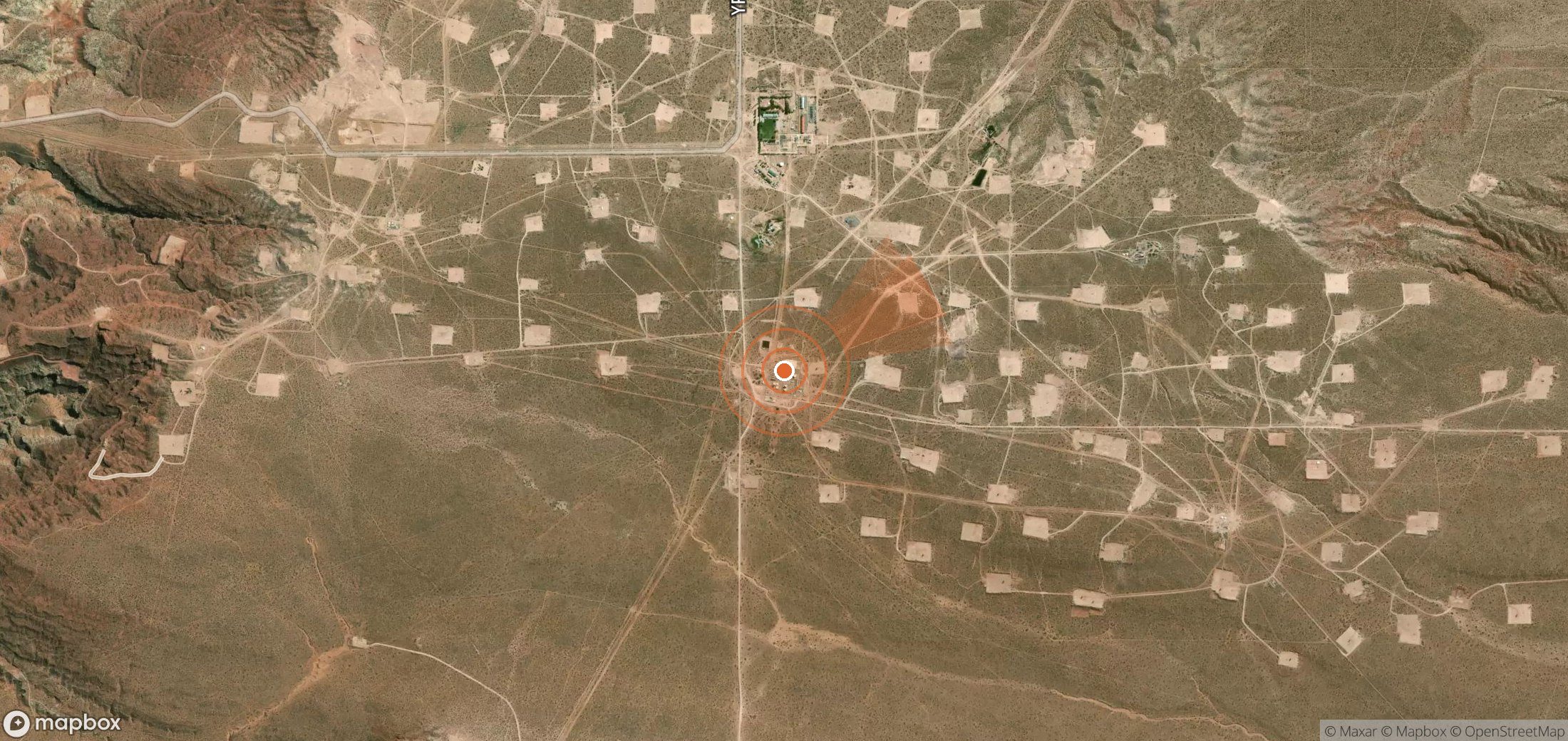 Satellite map of methane plume locations in Argentina