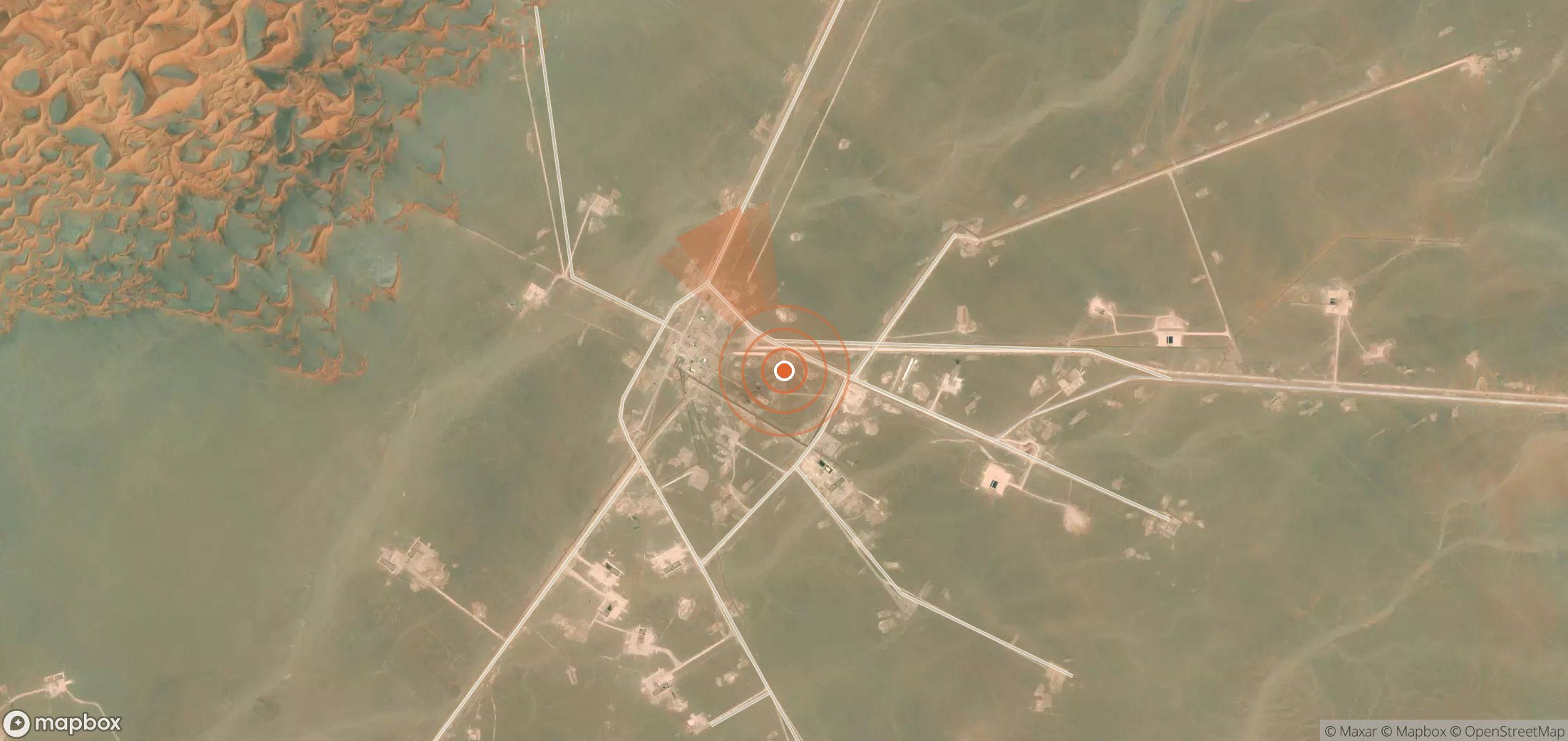 Satellite map of methane plume locations in Oman