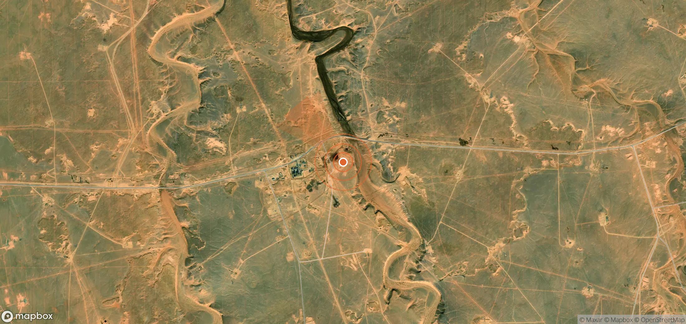 Satellite map of methane plume locations in Algeria