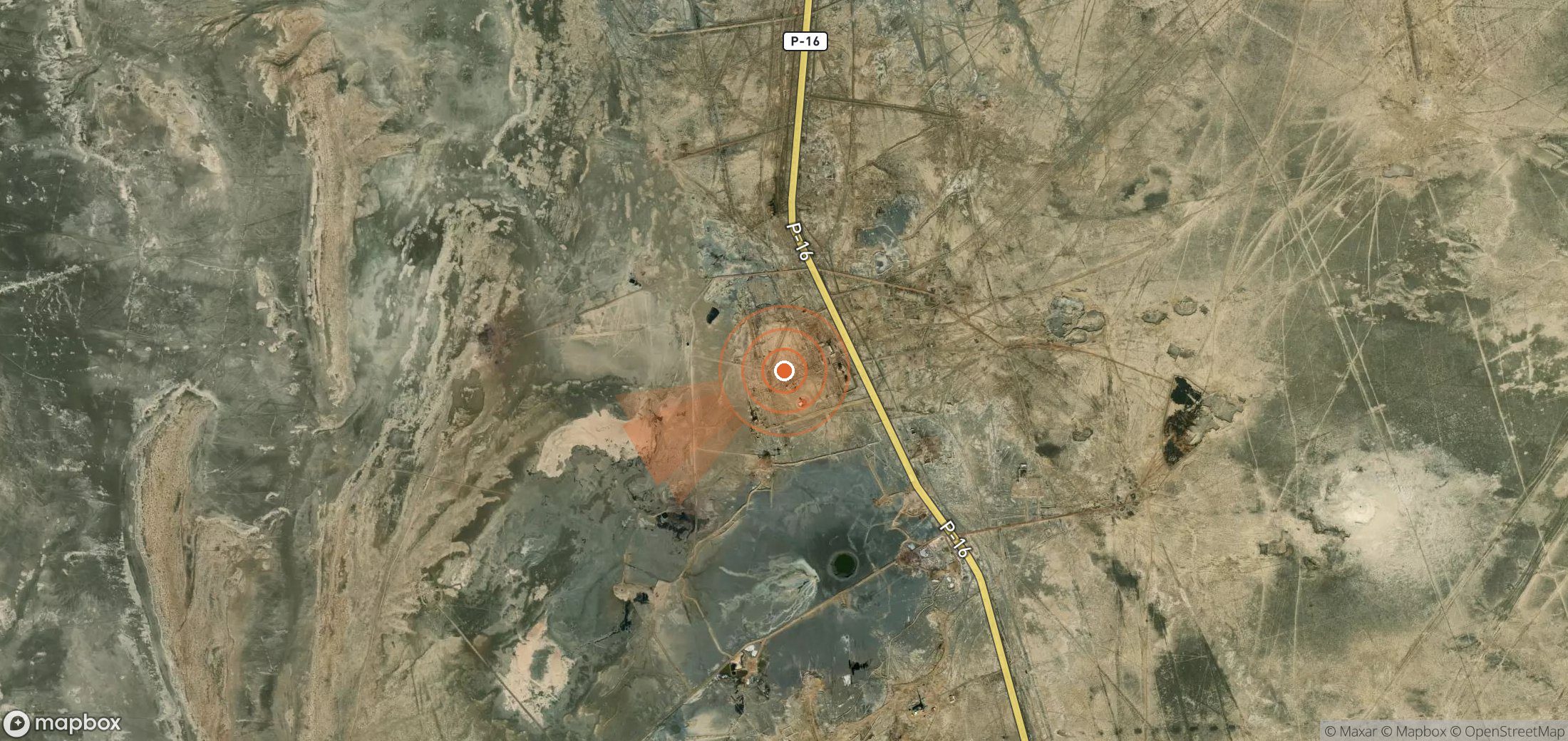 Mapa satelital de plumas de metano en Turkmenistán