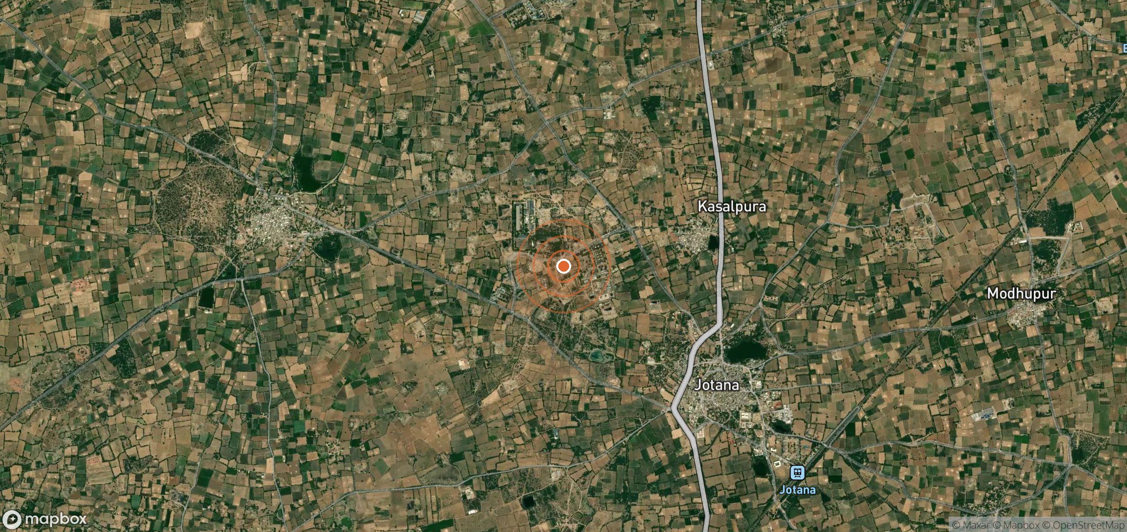 Satellite map of methane plume locations in India