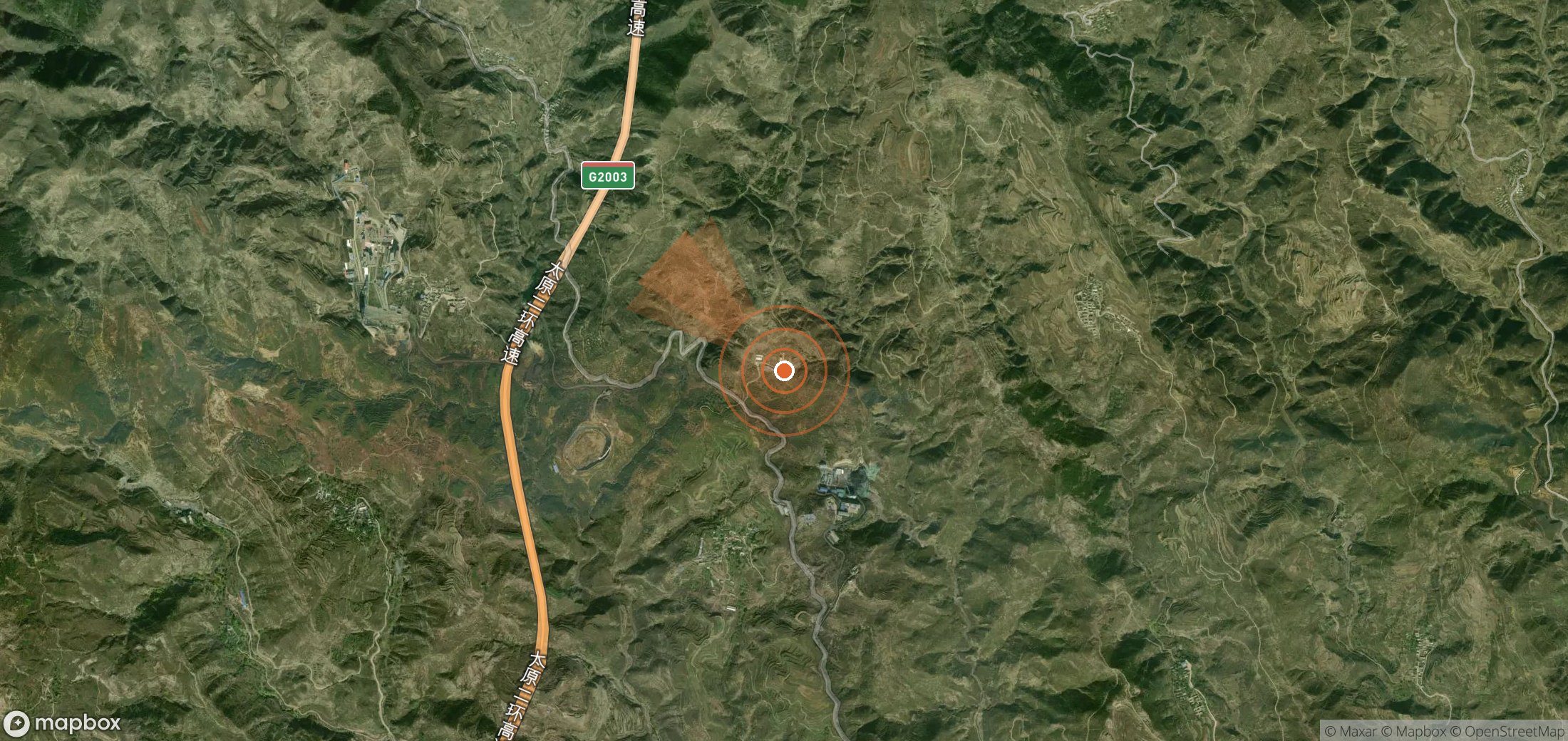 Mapa satelital de plumas de metano en China