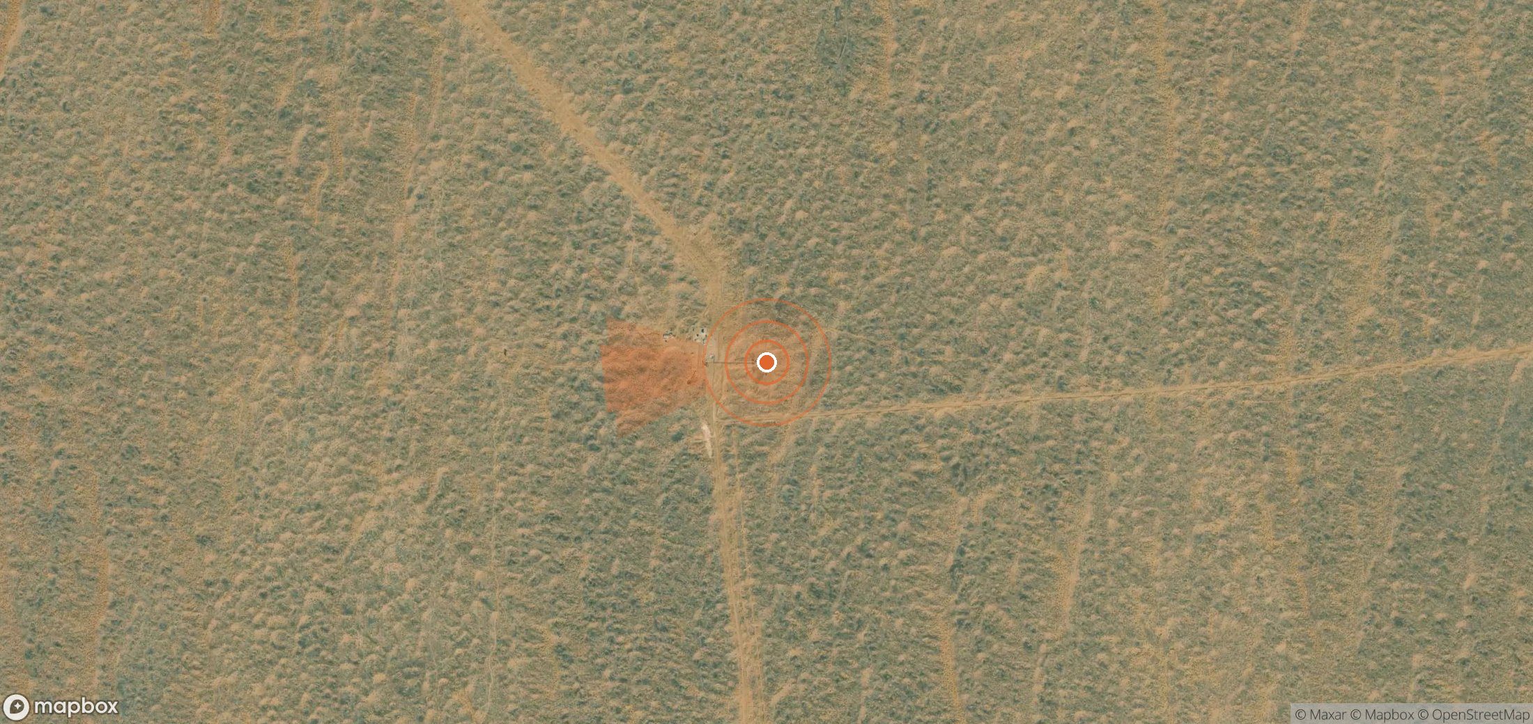 Satellite map of methane plume locations in Turkmenistan