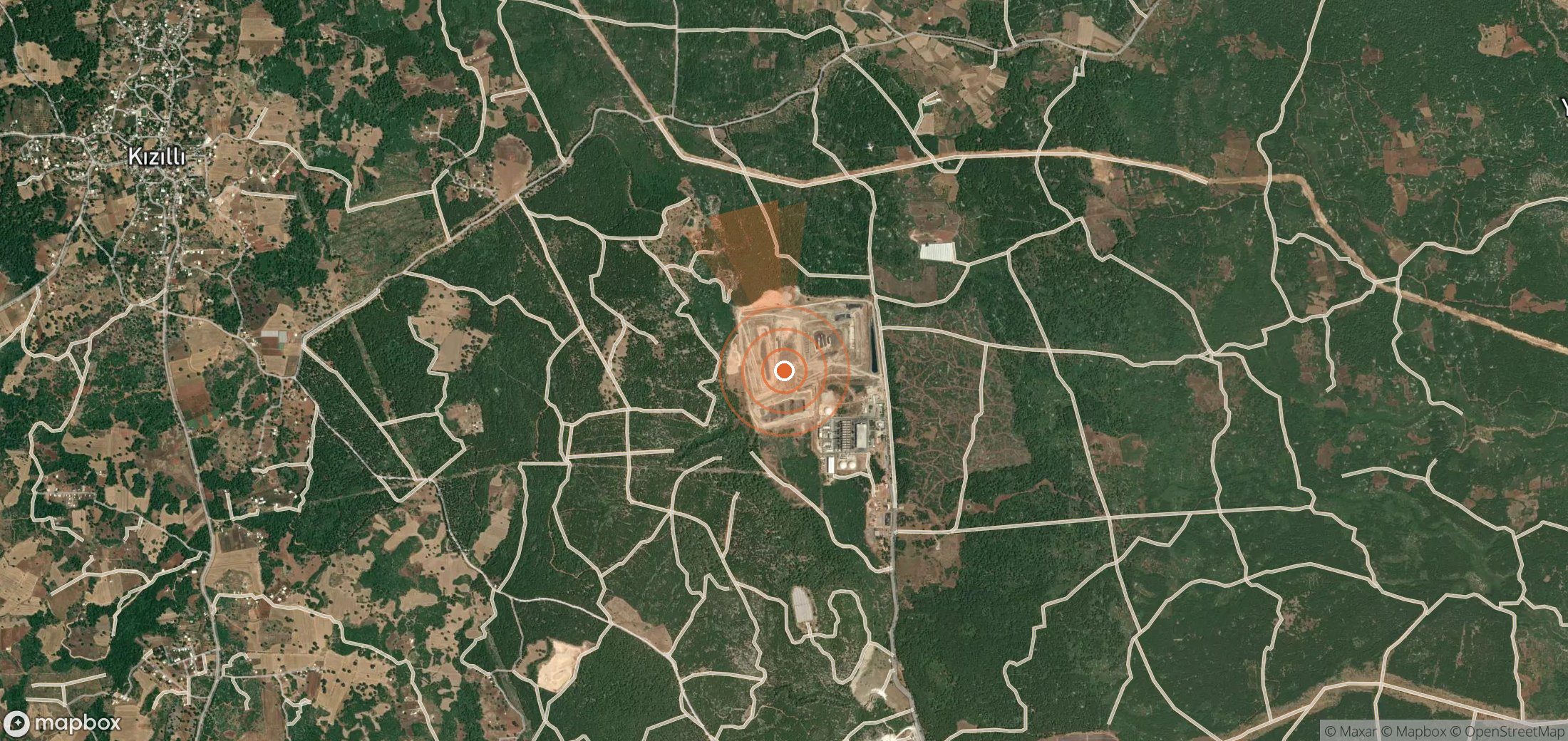 Mapa satelital de plumas de metano en Turquía