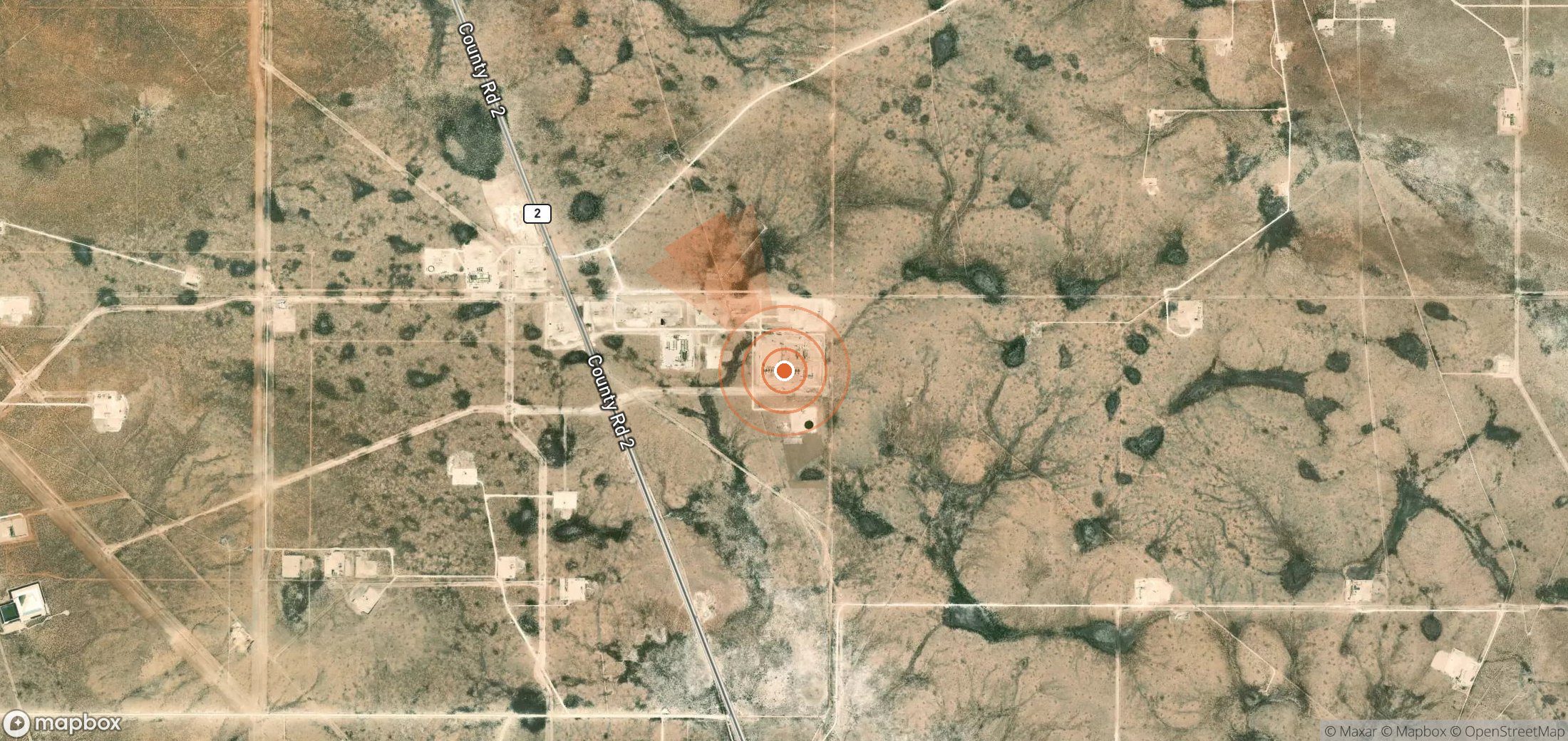 Mapa satelital de plumas de metano en Estados Unidos