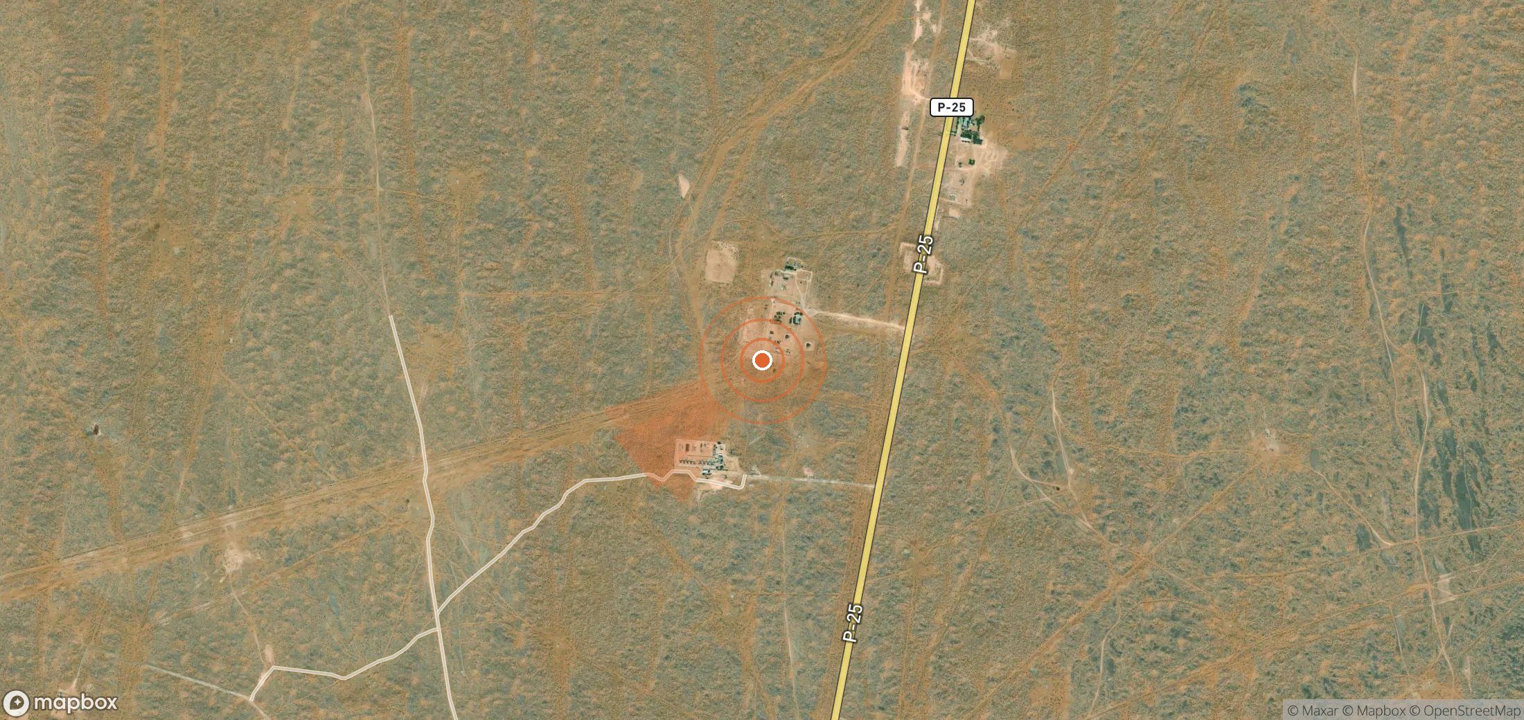 Satellite map of methane plume locations in Turkmenistan